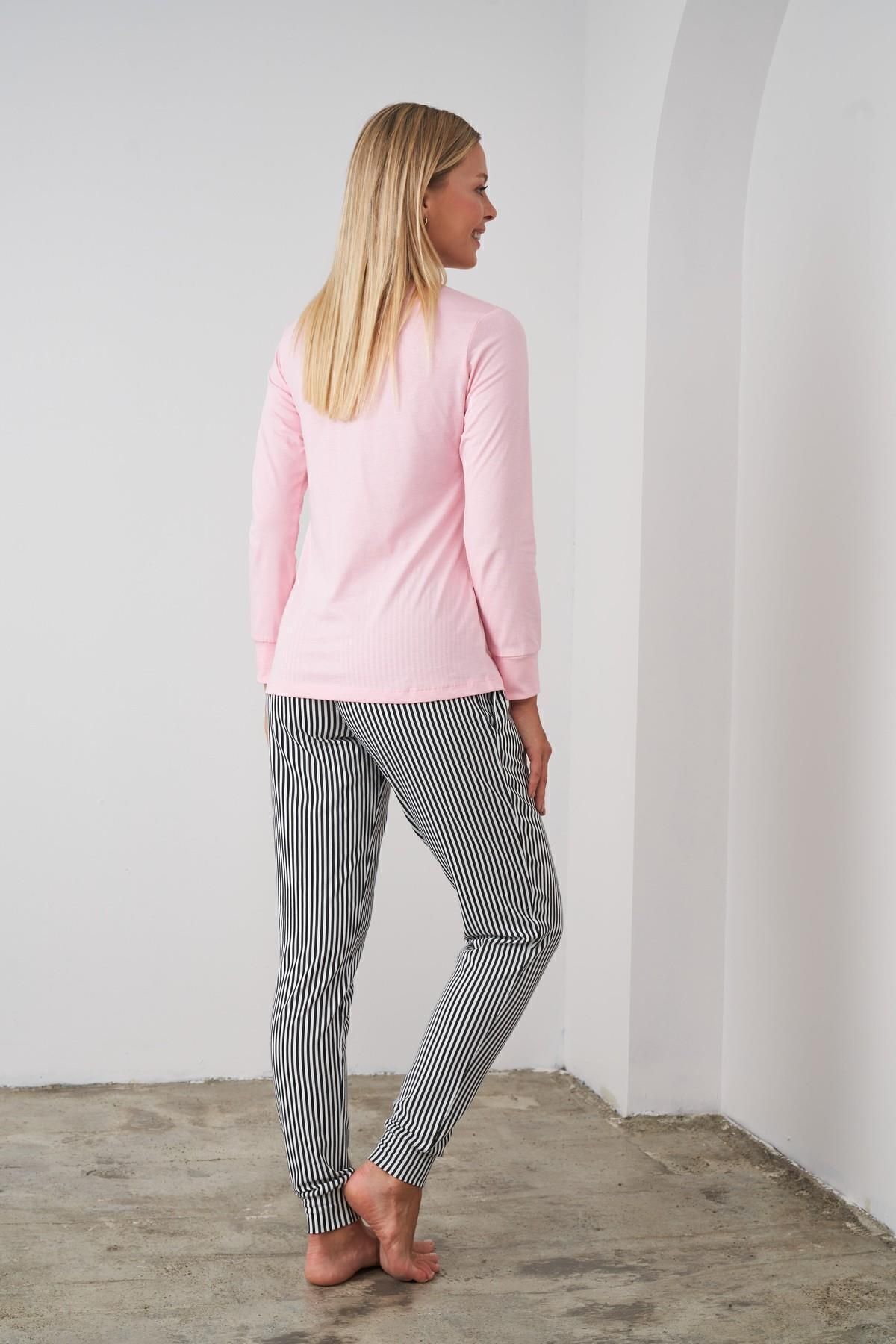 PJS-24506 Set pijama în dungi pentru femei 5