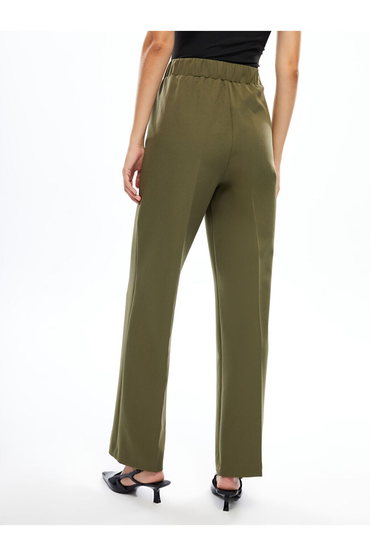 LC Waikiki-LCW Femei - Pantaloni cu picioare late și talie elastică 4