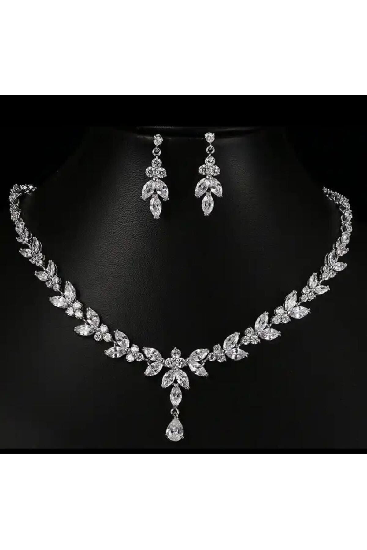 DESİGNEDBYD Kadın Aaa Cz Kübik Zirkon Düğün Gelin Parti Takı Seti