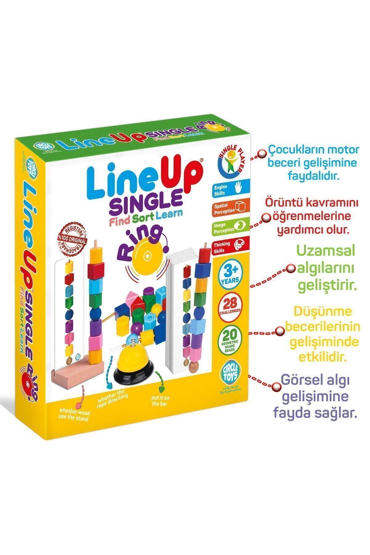 line up-لعبة Lineup ذات الحلقة المفردة والفرز - لاعب واحد، مع جرس 4