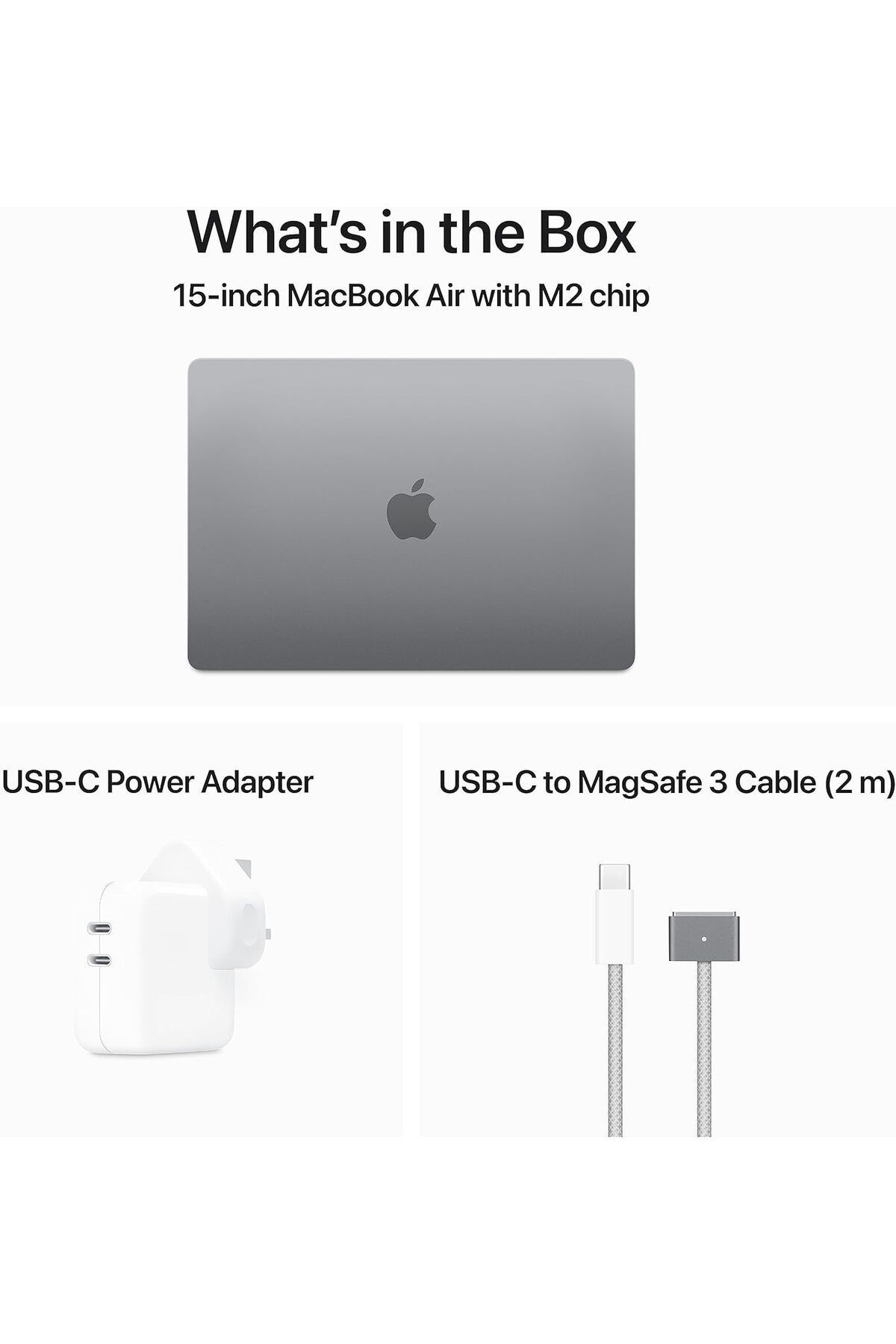 Apple-ماك بوك إير 15 بوصة: شريحة M2 مع وحدة معالجة مركزية ثماني النواة ووحدة معالجة رسومية عشرية النواة، وقرص SSD سعة 256 جيجابايت - رمادي فضائي 6