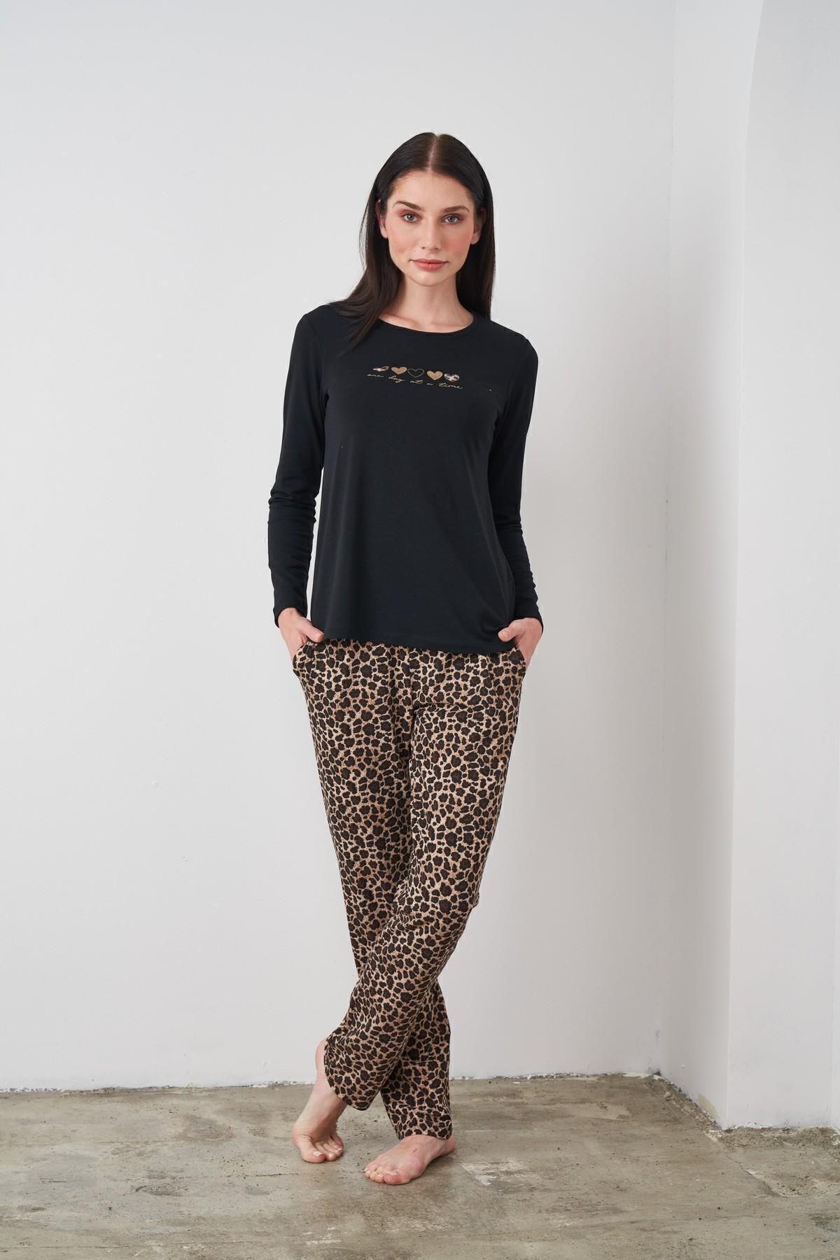 PJS-24513 Women's Leopard Pattern Pajama Set 2