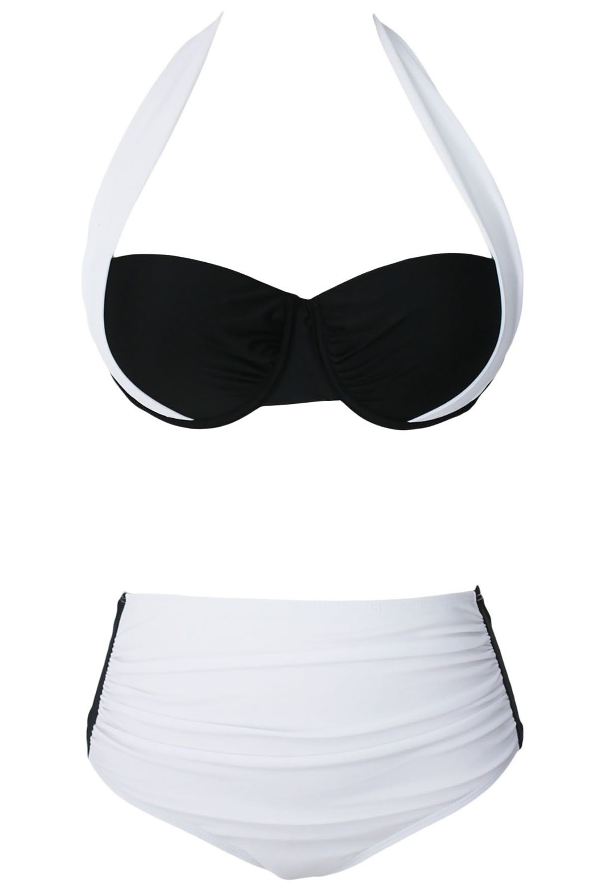 Angelsin-Covered Black and White Design Bikini Set 2