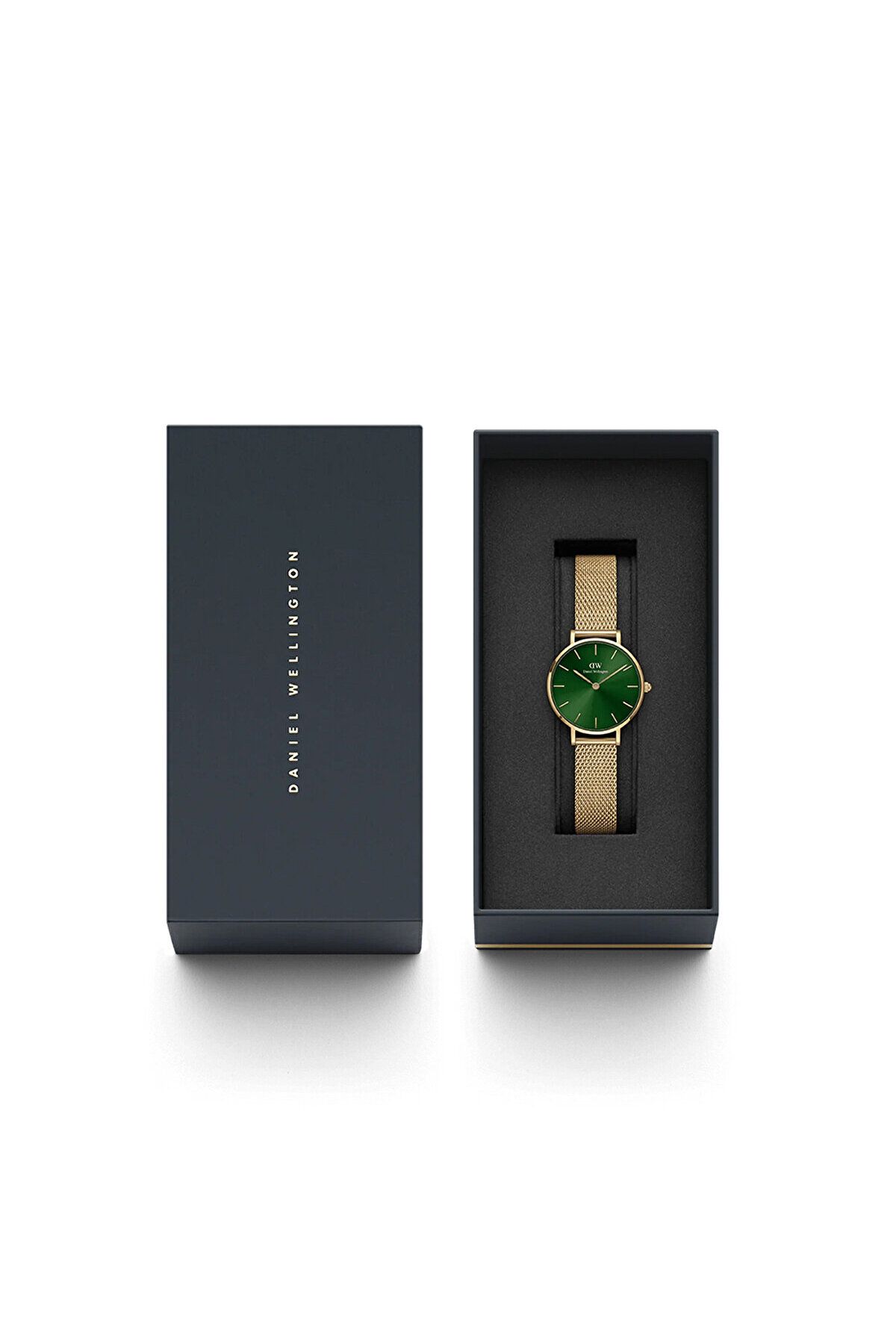 ساعت طلایی زنانه ریزه زمرد 32 میلی متری سبز Daniel Wellington