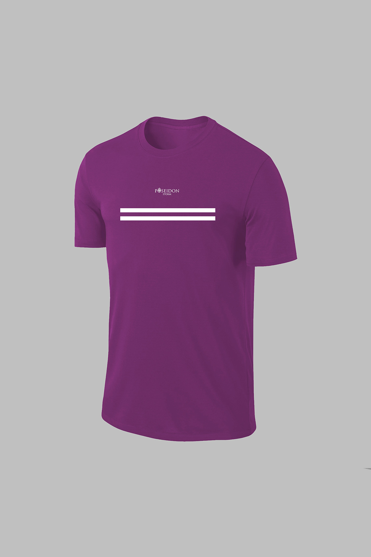 پوزایدون استورم تی‌شرت ورزشی آستین کوتاه مردانه یقه گرد درای فیت بنفش مخصوص پیاده‌روی
