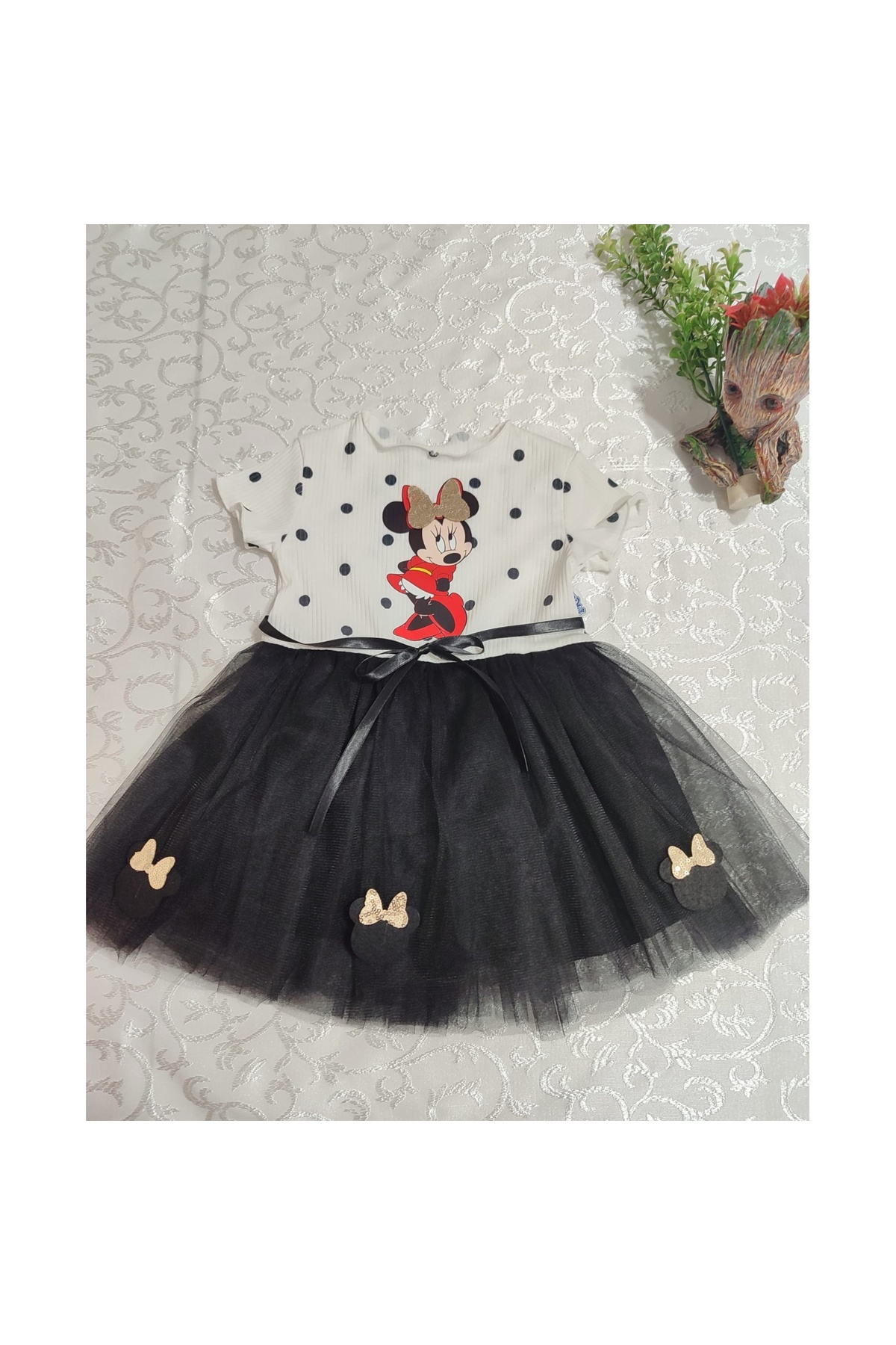 DENİZCİK Mickey Printed Polka Dot Baby Girl Tutu Dress 234 Years