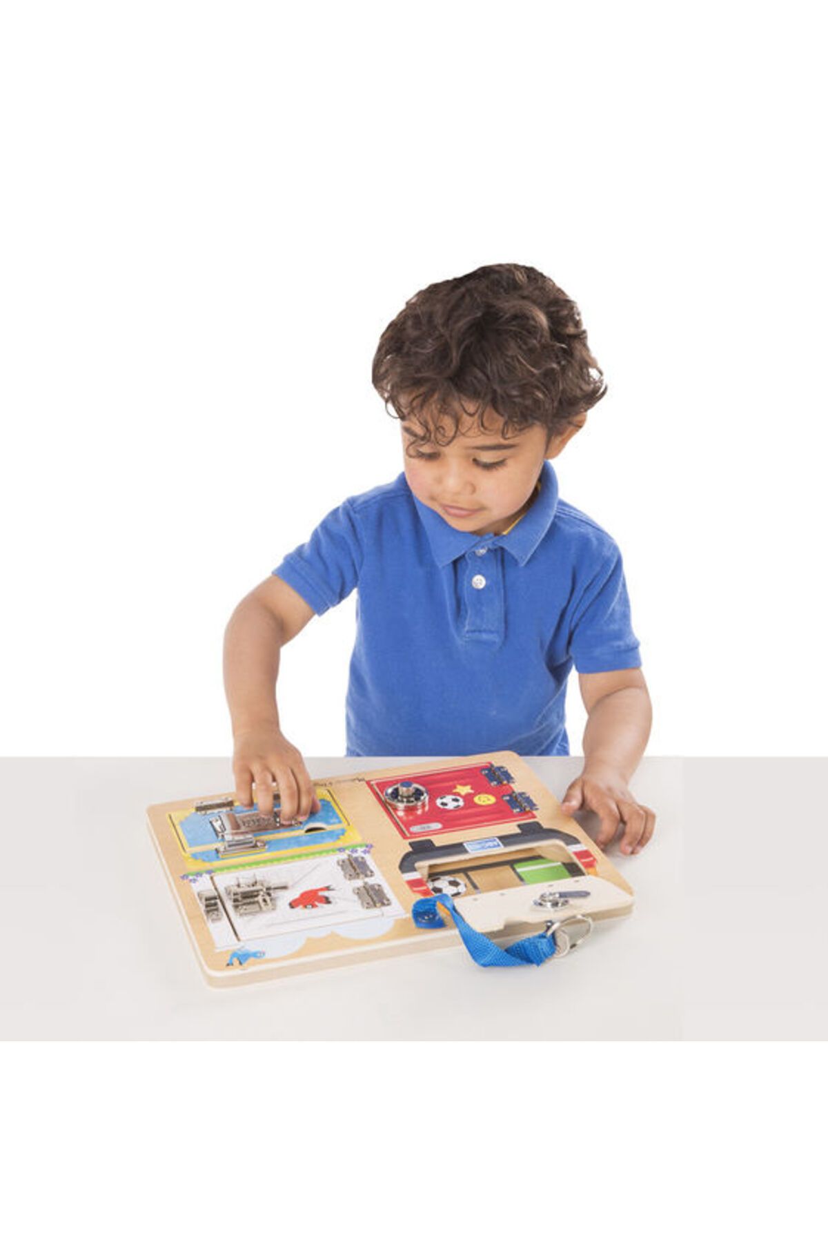 اسباب بازی های آموزشی Melissa Doug تخته قفل و داگ چوبی ساز Melissa & Doug