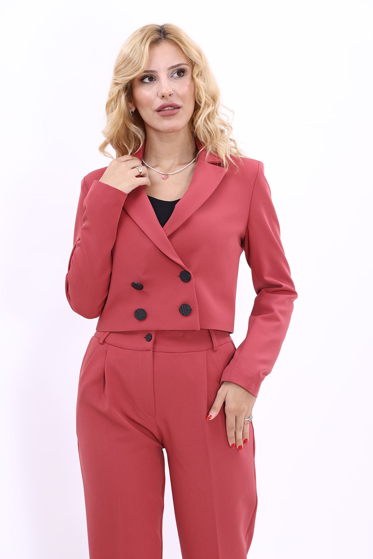 ÖNDER ÖZSOY Mini Blazer Jachetă-cărămidă Femeie - 36