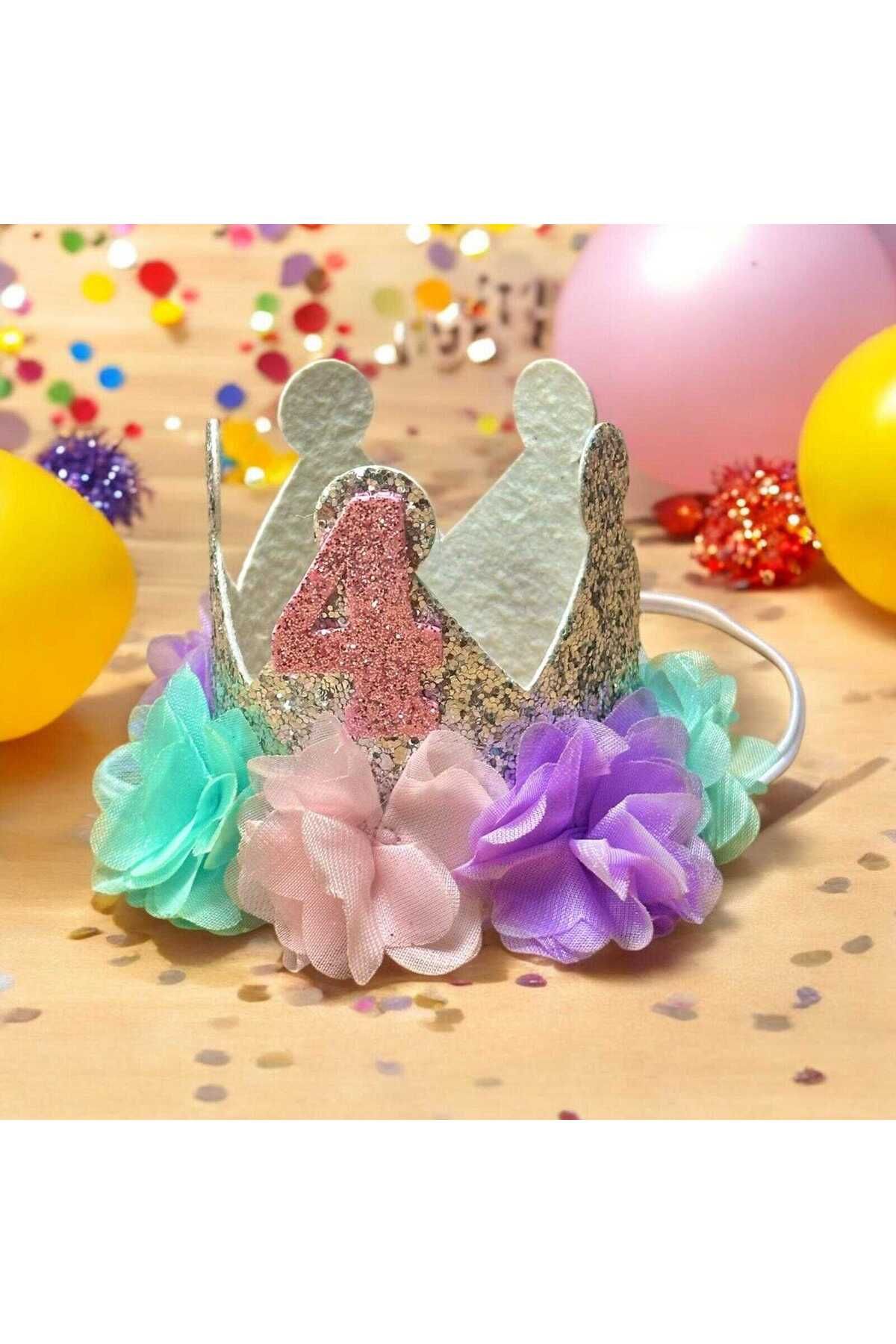 Little Honey Bunnies-4 Year Old Queen Colorful Birthday Crown 1