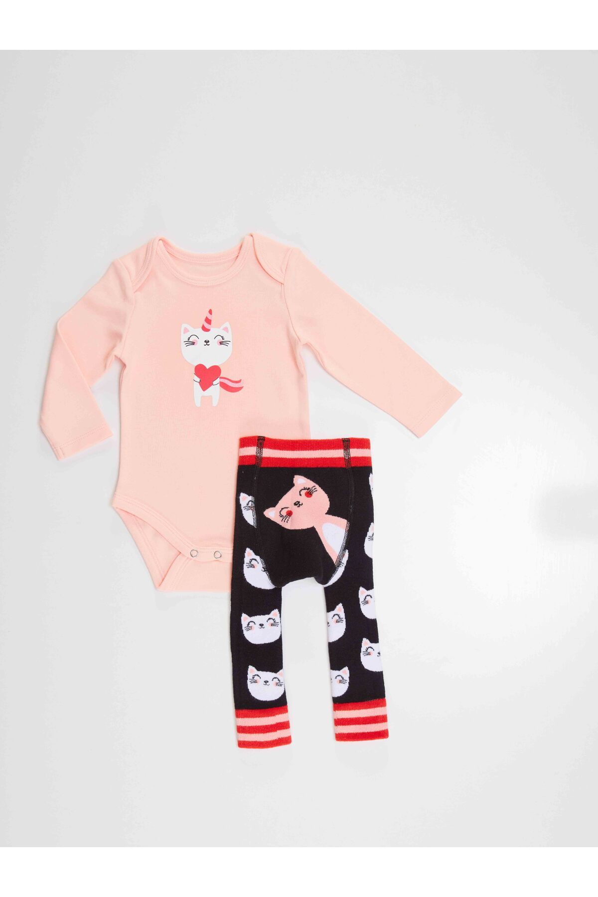 Denokids-Cat Baby Girl Bodysuit Tights-Pants Set 5