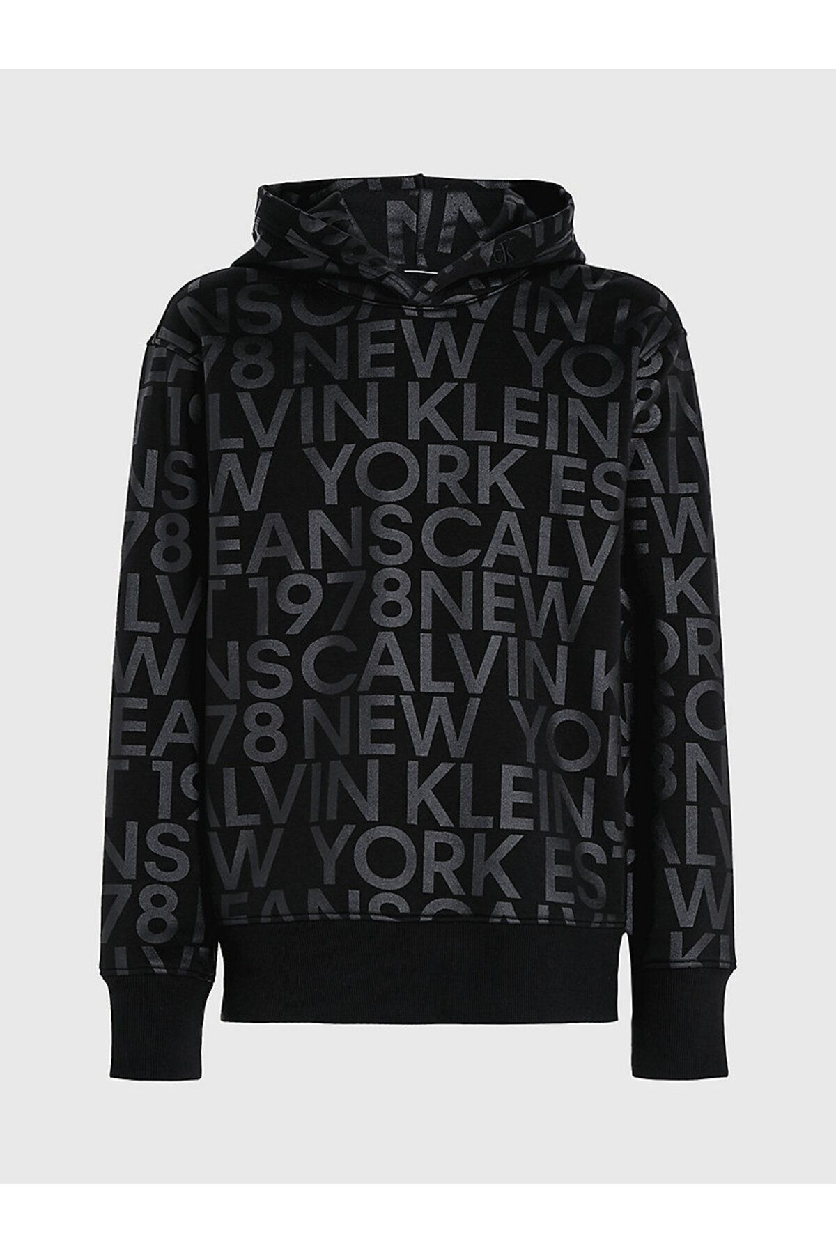 سویشرت مشکی مردانه آرم AOP Hoodie اورجینال Calvin Klein