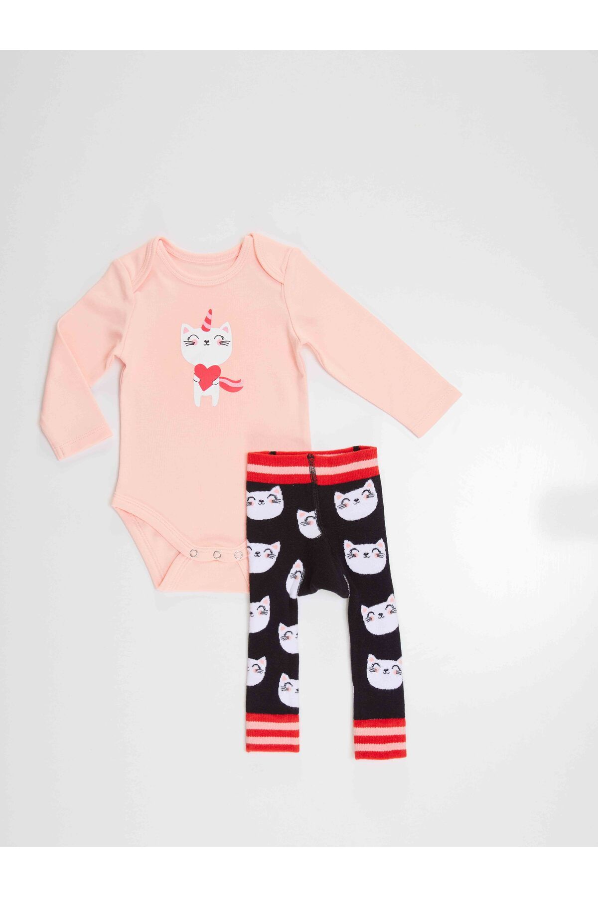 Denokids-Cat Baby Girl Bodysuit Tights-Pants Set 4