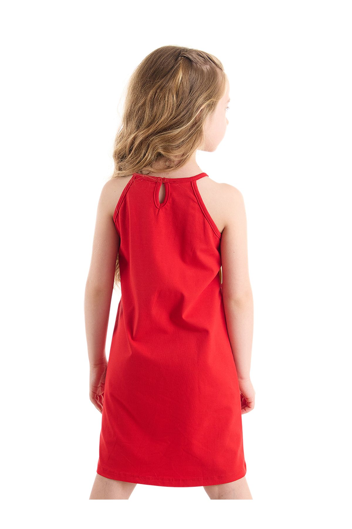 Denokids-Rotes Sommerkleid für Mädchen mit Einhorn-Muster - mit Trägern 2