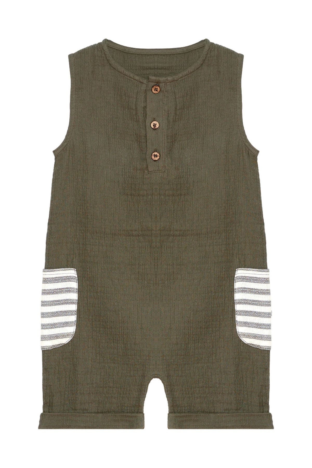 Denokids-Grüner Musselin-Overall für Babys (J) 3