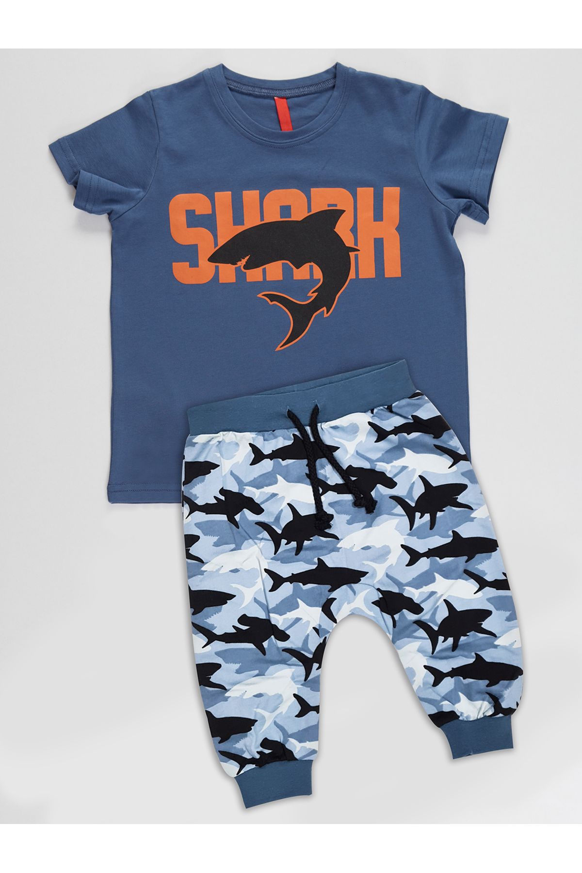 MSHB&G-Shark Camo Boy's T-shirt Capri Shorts Set 3