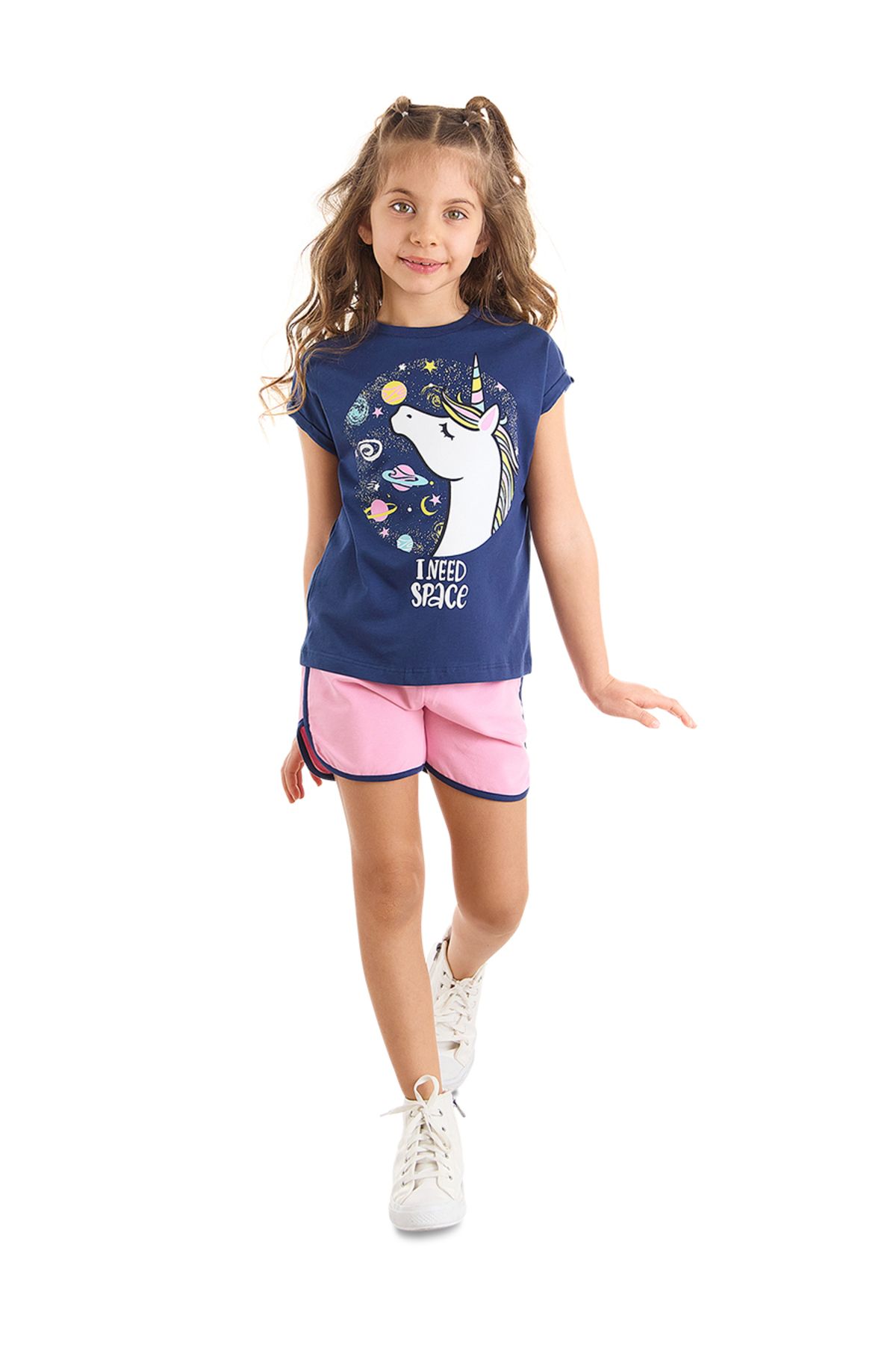 MSHB&G Zestaw Spodenek T-shirt Dziewczyna Jednorożec W Kosmosie Kobieta - 9 years