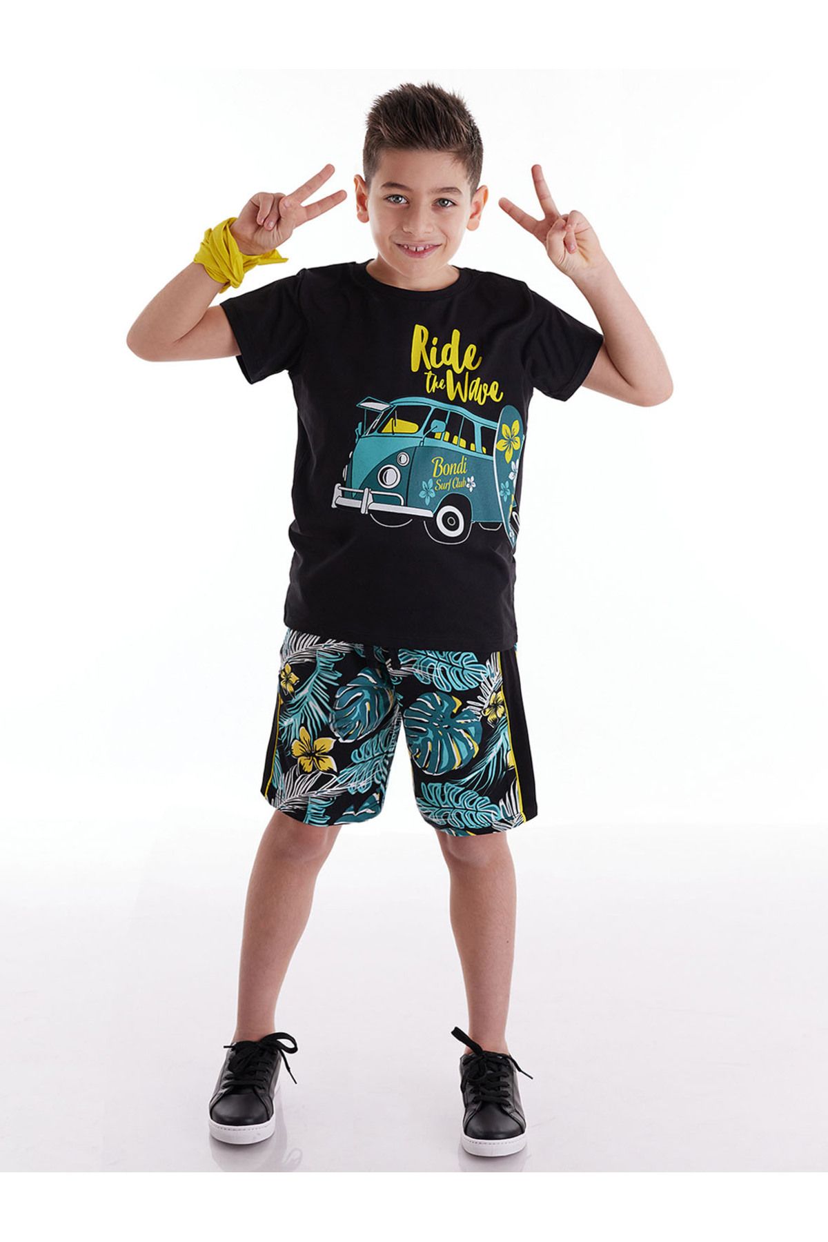 MSHB&G Zestaw Spodenek Chłopięcych Z Hawajskim T-shirtem Vosvos Mężczyzna - 2 years