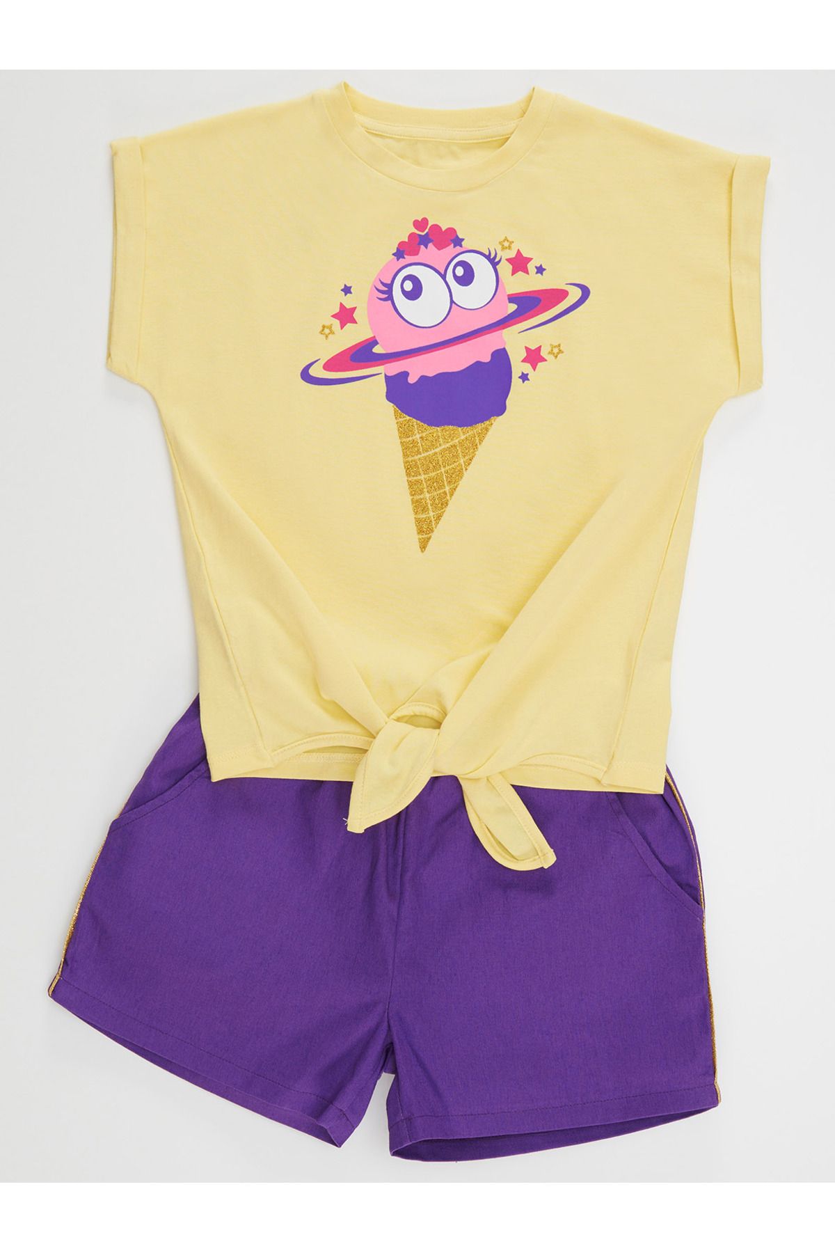 MSHB&G-Ice Cream Mädchen-T-Shirt-Gabardine-Shorts-Set 3