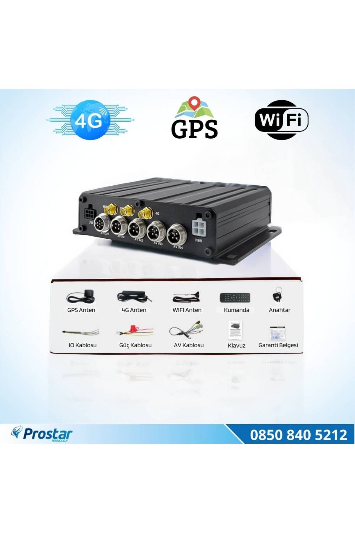 Navistar SD Kartlı Uzaktan izlemeli 4 Kanal 1080P GPS 4G WIFI