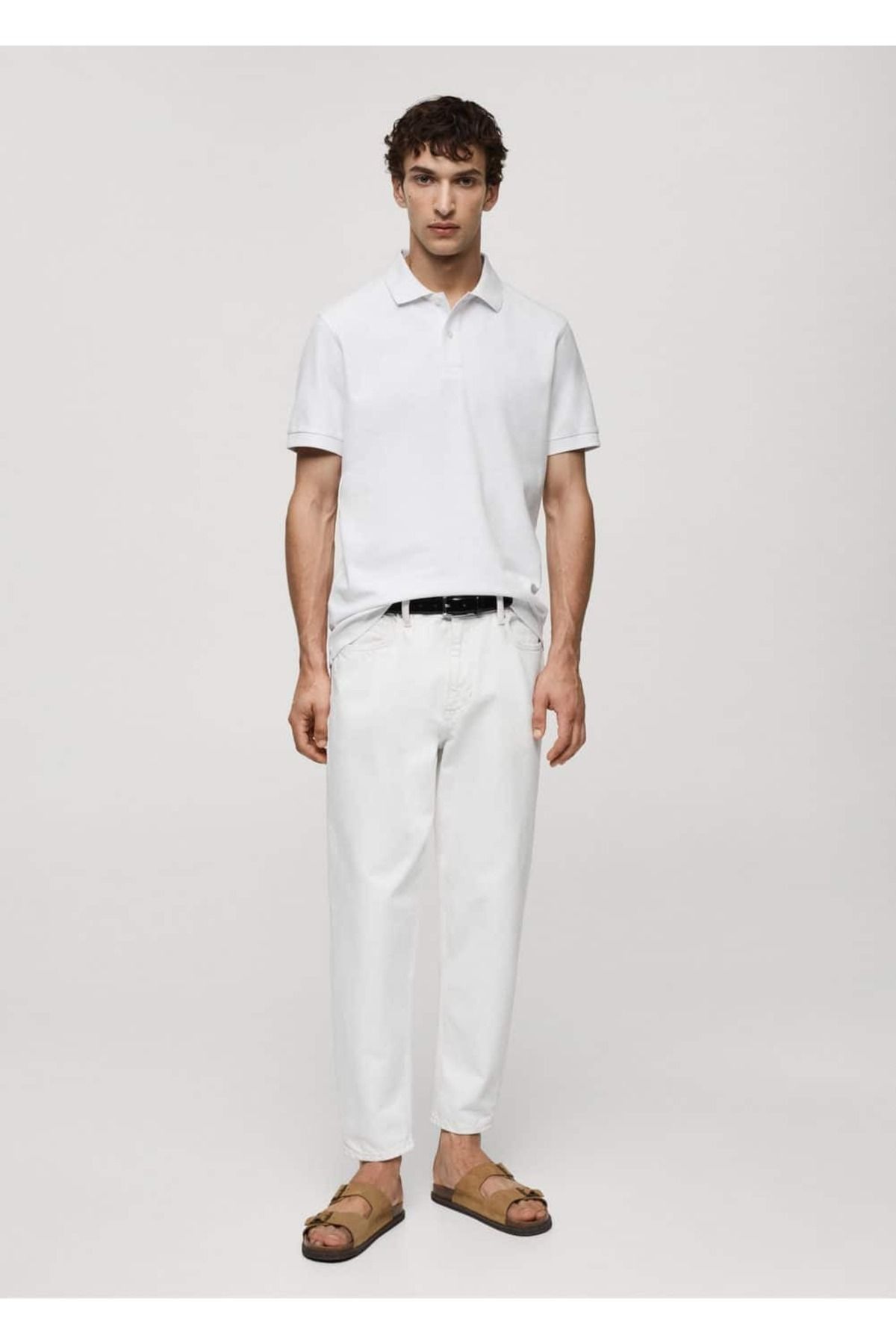 MANGO Man-100% bavlna Pique Polo 2