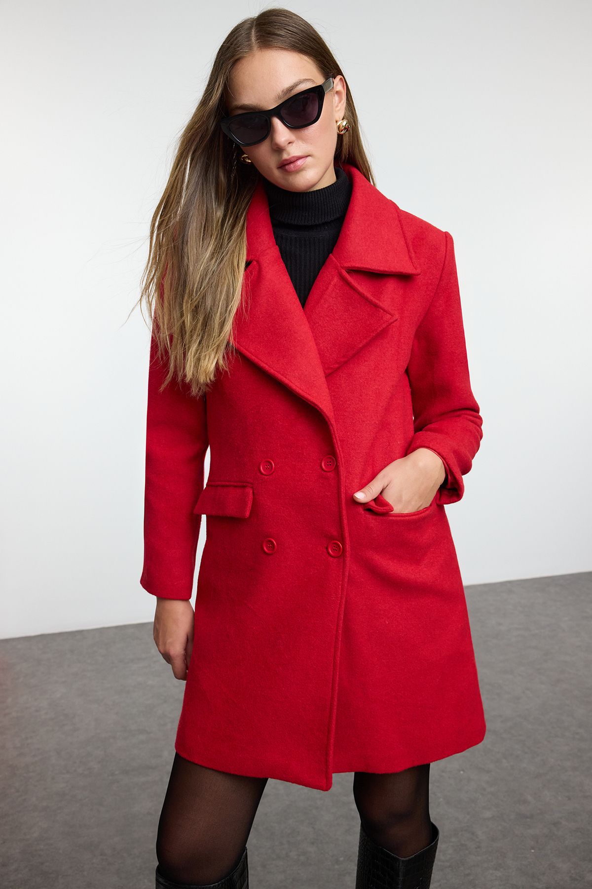Zara Red Coats Styles Prices Trendyol