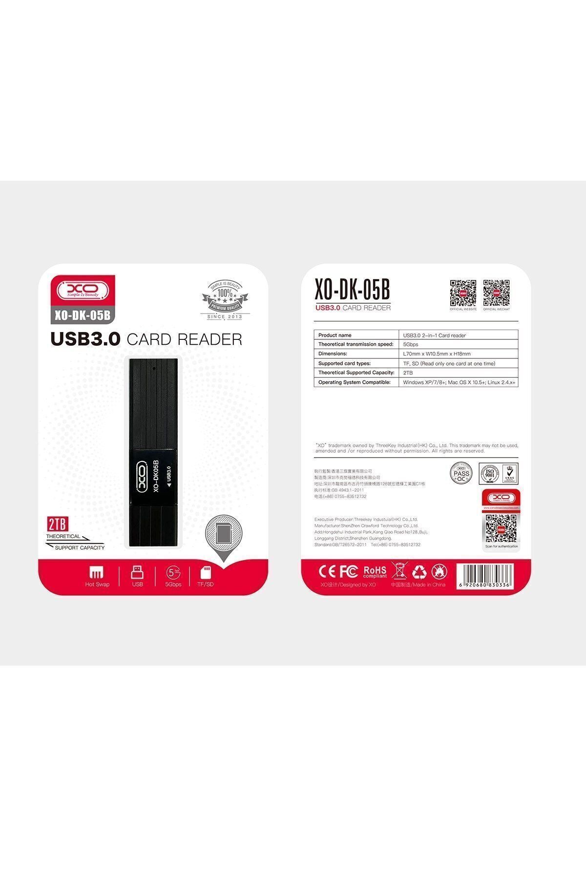 Xo-قارئ بطاقات USB3.0، يدعم 2 تيرابايت، قارئ محول بطاقة ذاكرة USB Dk05b 5