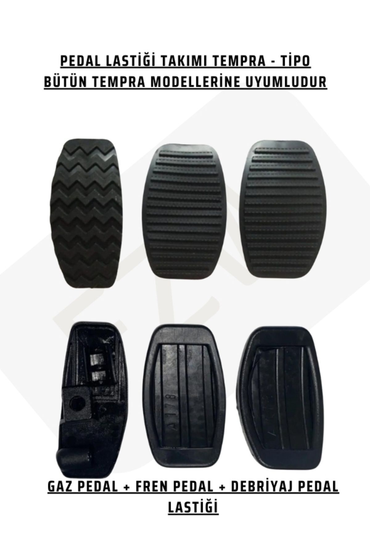 FZW FIAT TEMPRA TİPO Uyumlu PEDAL LASTİĞİ TAKIMI GAZ FREN DEBRİYAJ