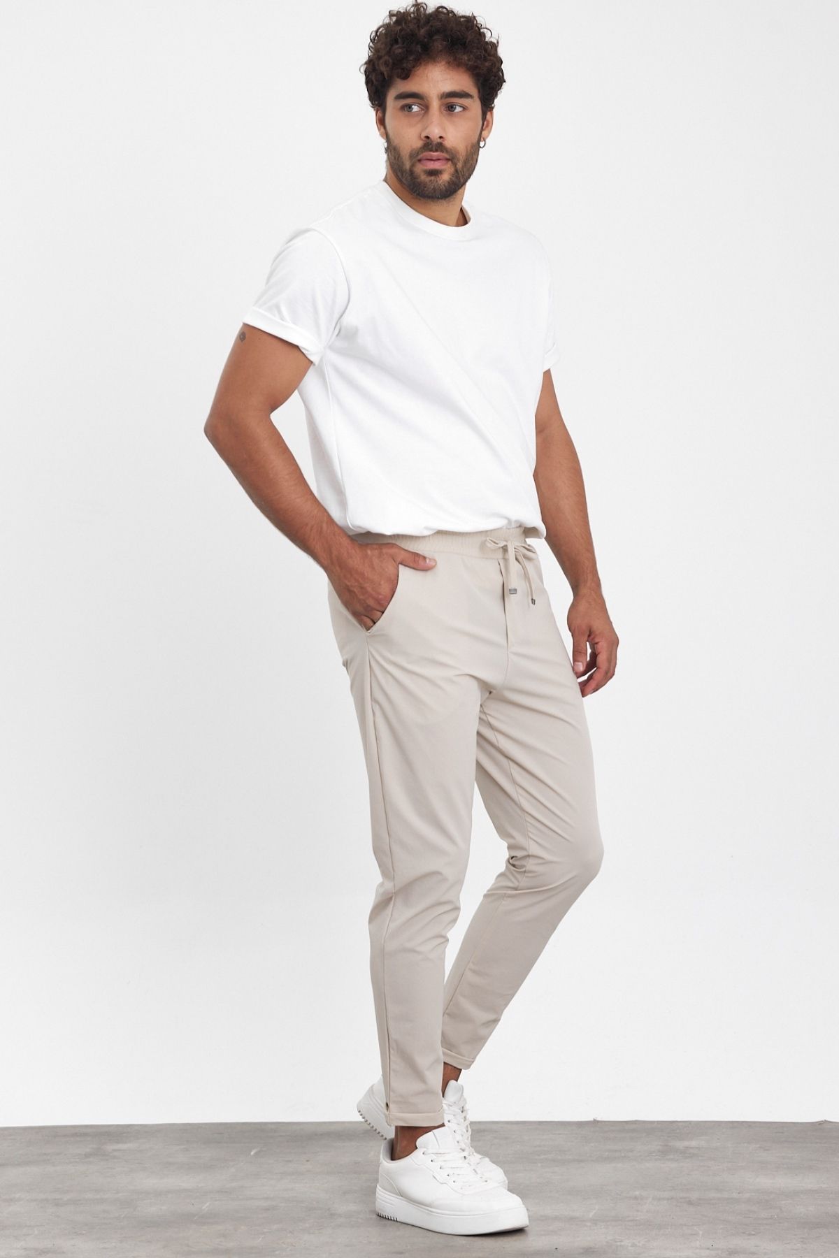 شلوار مردانه بژ MADZEYMODA | Mz23069 اورجینال - تصویر 4