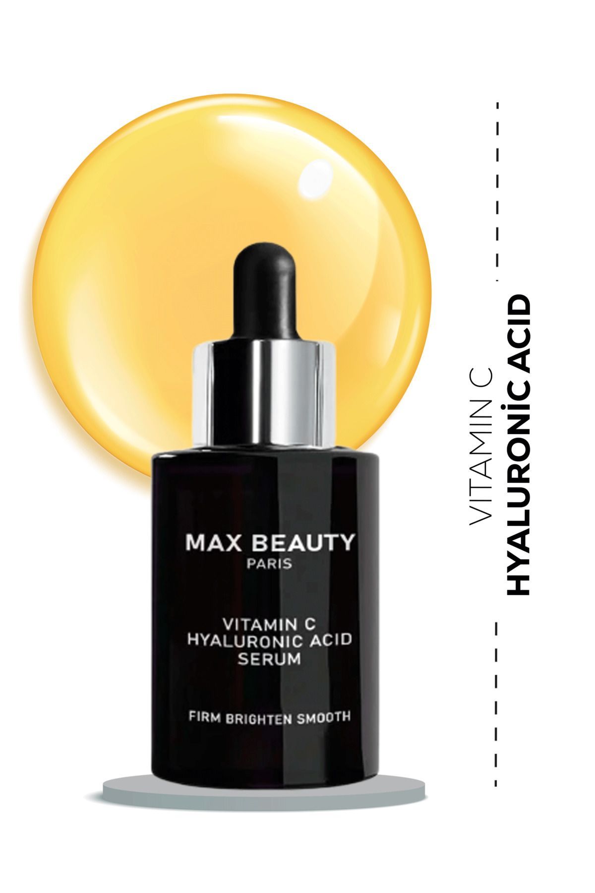 سرم روشن کننده و مرطوب کننده پوست با ویتامین C اسید هیالورونیک max beauty paris