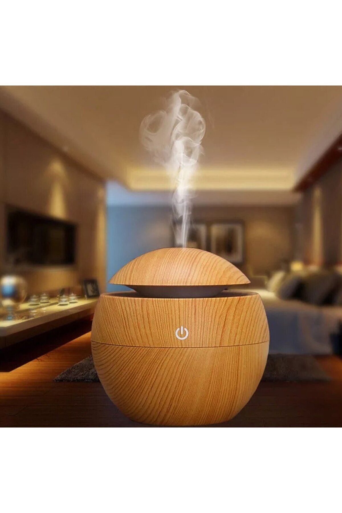 Mini Ahşap 130 Ml Aromaterapi Hava Nemlendirici Difüzör Buhar Makinesi
