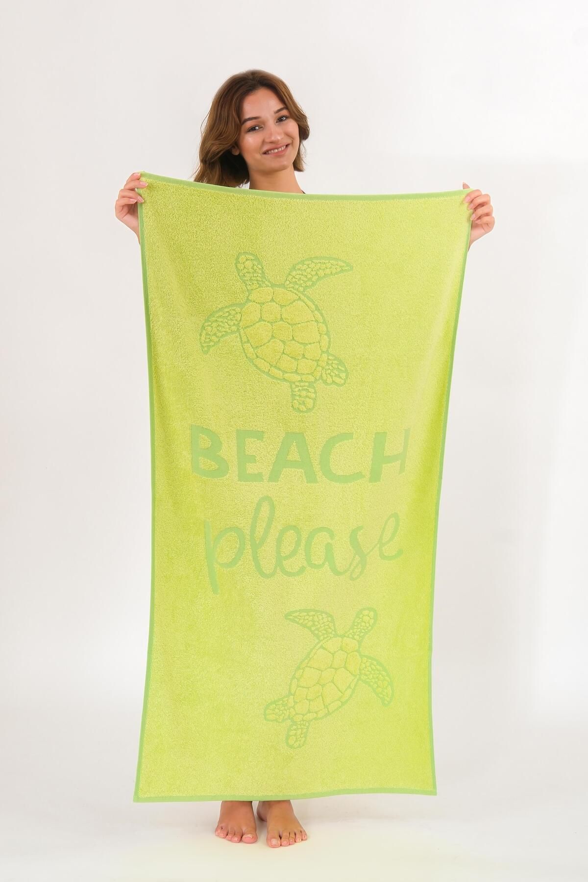 neşe home collection-Prosop de plajă țestoasă verde - 70x140 1