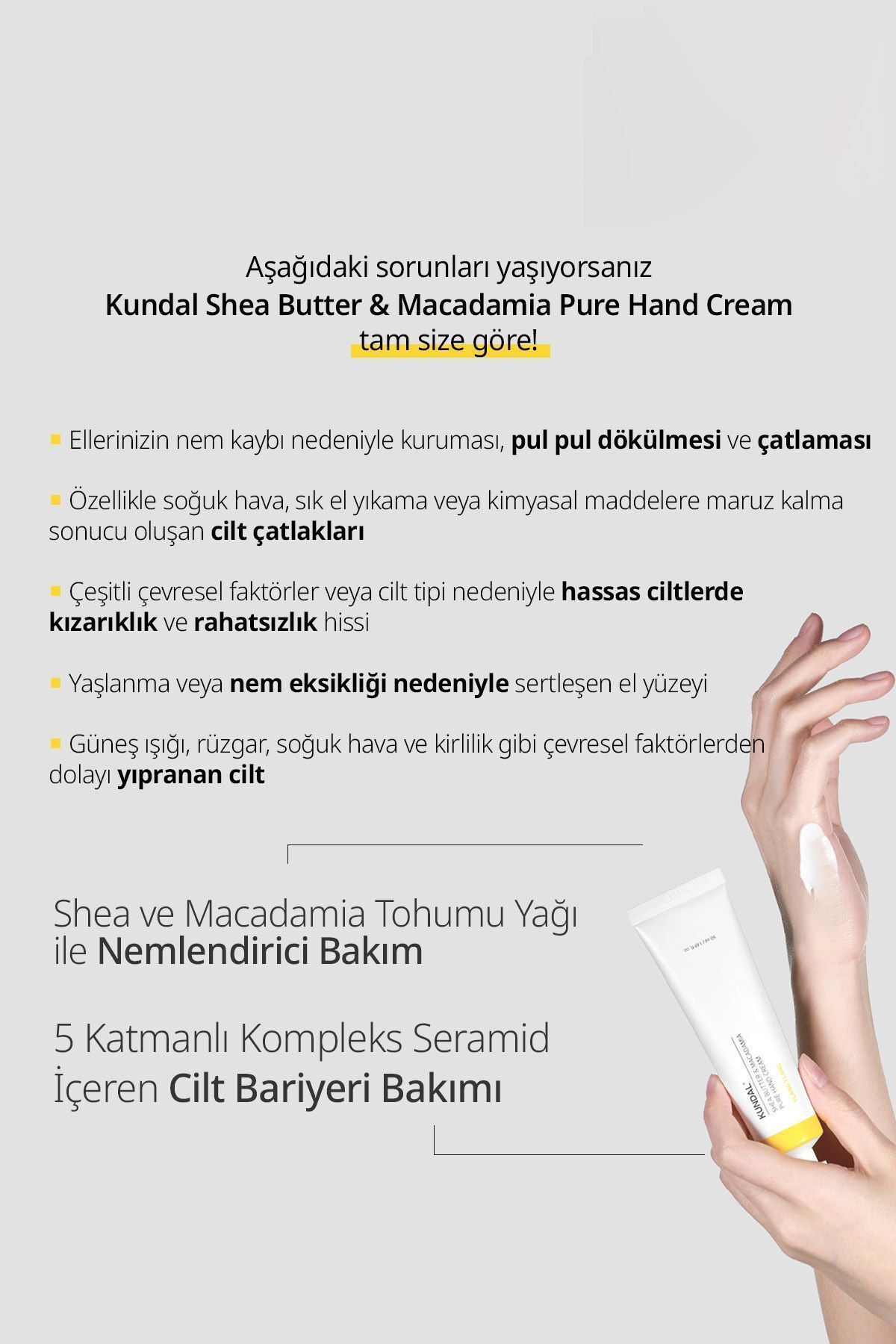 کرم دست مغذی مرطوب کننده شدید کوندال شی باتر و کرم دست خالص ماکادمیا 50 میلی لیتر (یلانگ یلانگ) Kundal