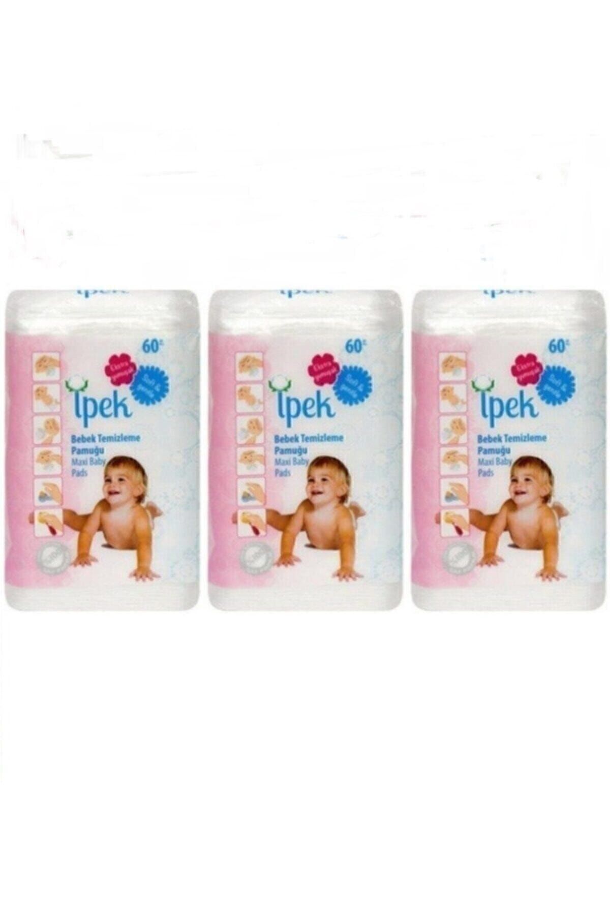 Ipek Bebek Temizleme Pamuğu 60 Lı X 3 Paket