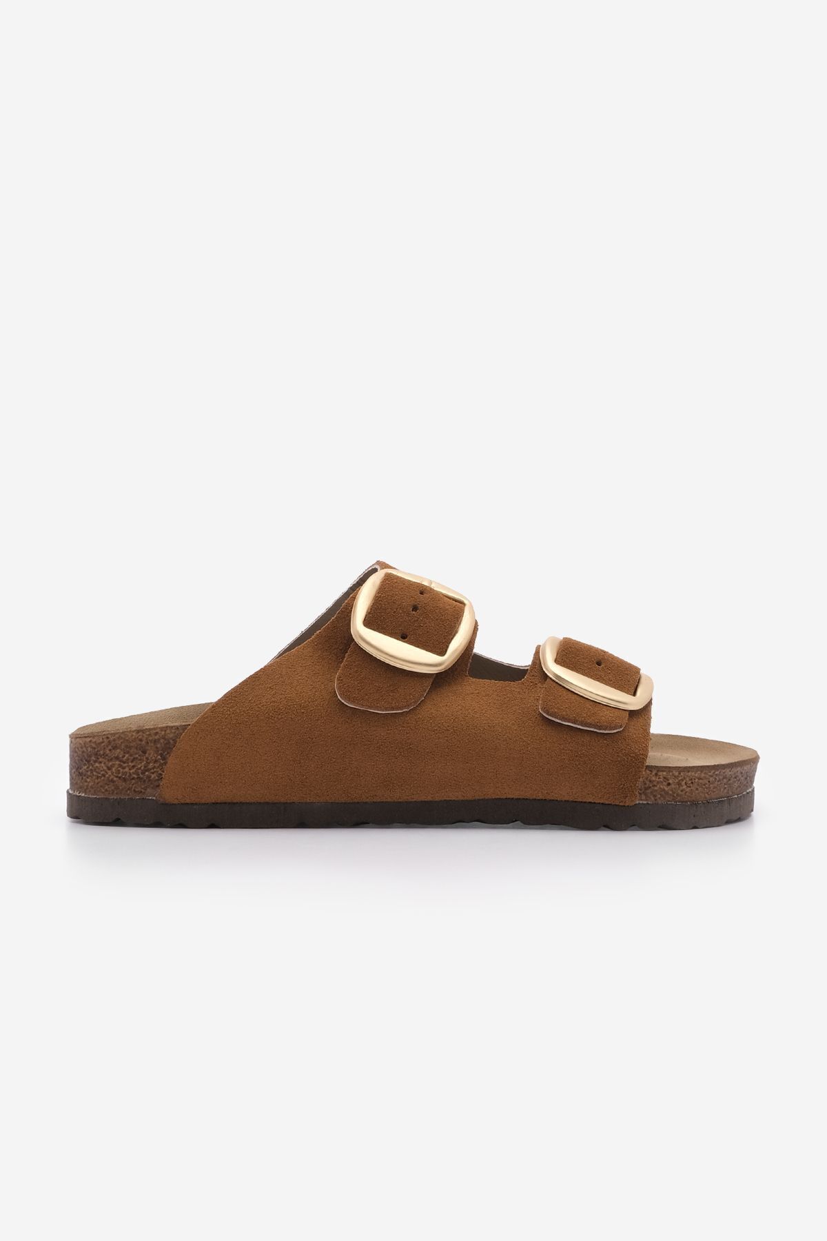 Marjin-Damen Hausschuhe aus echtem Leder für den Alltag, Hausschuhe mit Doppelband, Eva-Sohle, Poly Tan 3