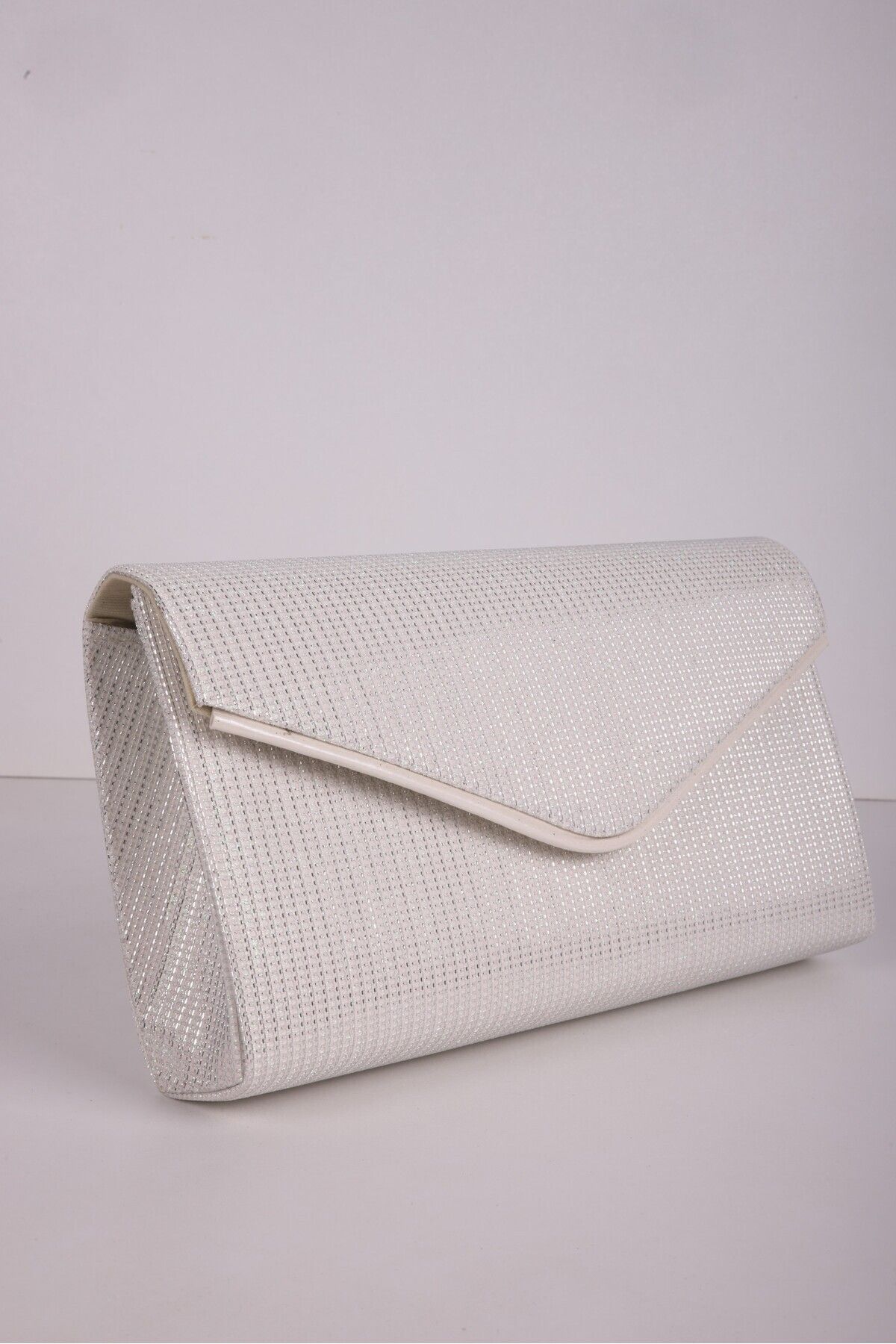 ysl bag-White Glitter Detailed Strap Chain Evening Dress Clutch Bag 1