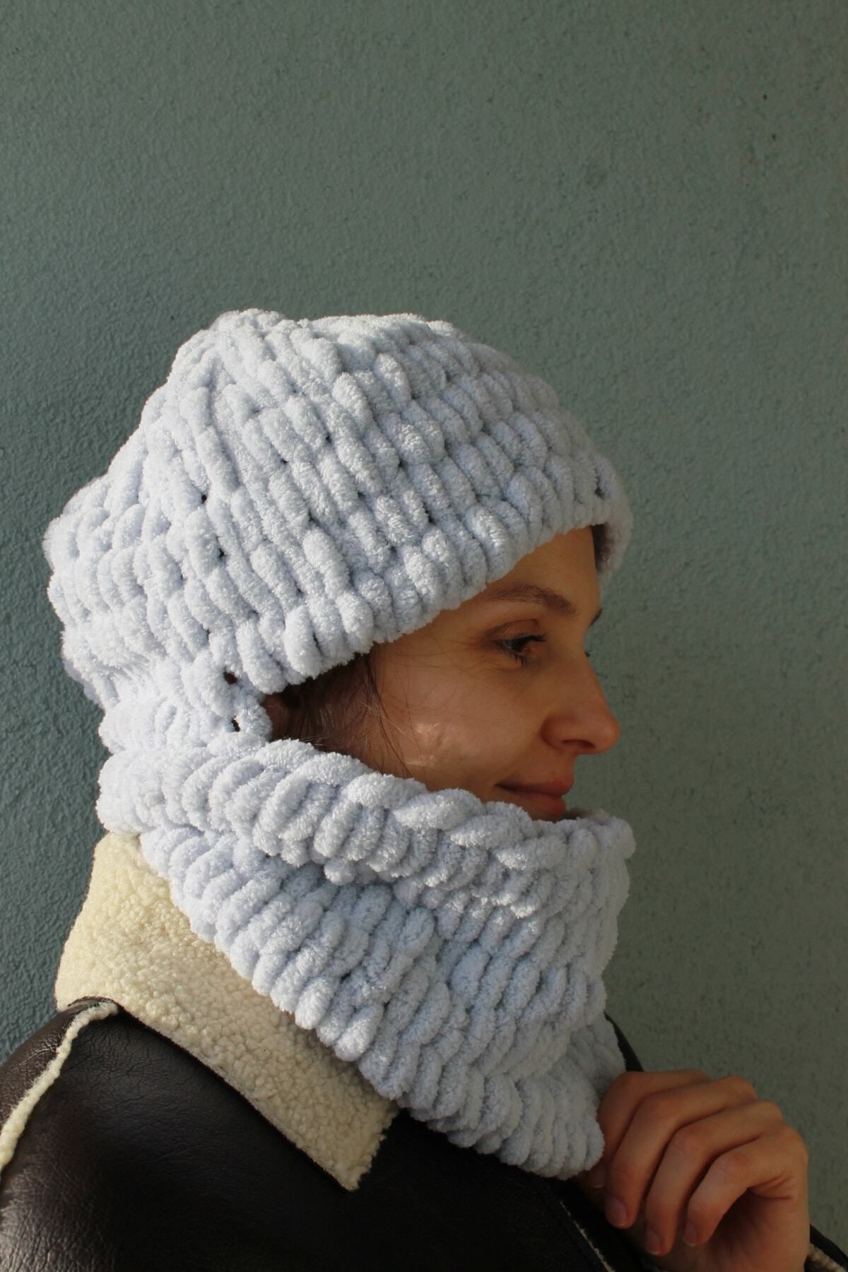 Hand Knitted Soft Face Open Model Puffy Snow Mask Balaclava/balaclava Beanie