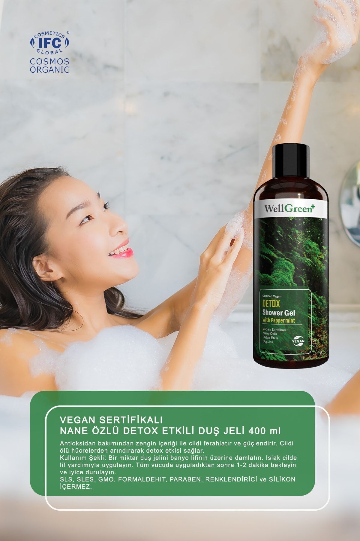 ژل و کرم دوش زنانه – مردانه  WellGreen | BGO45 اورجینال - تصویر 2