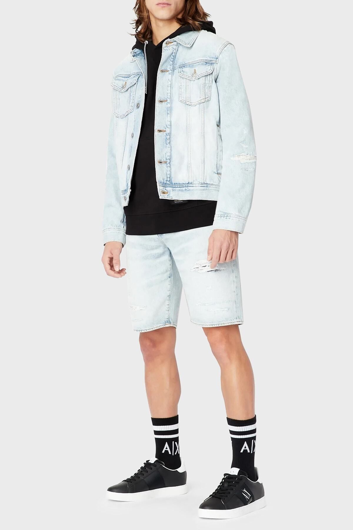 شلوار جین آبی مردانه 100 ٪ پنبه معمولی مناسب Kot کوتاه 3RZJ65 Z1S5Z 1500 Armani Exchange