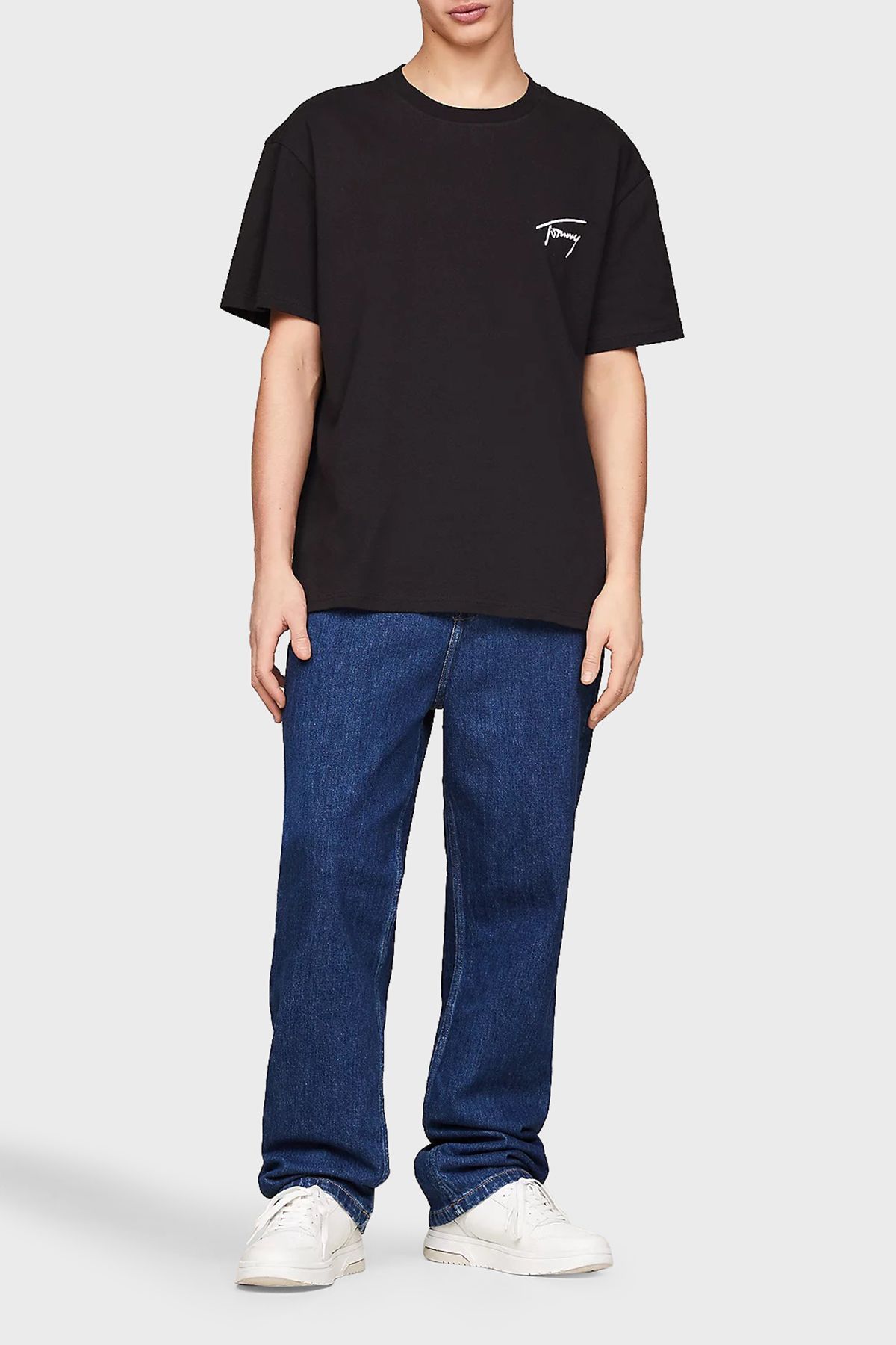 تی شرت مشکی مردانه پیراهن مناسب پنبه ای DM0DM17994 BDS Tommy Jeans