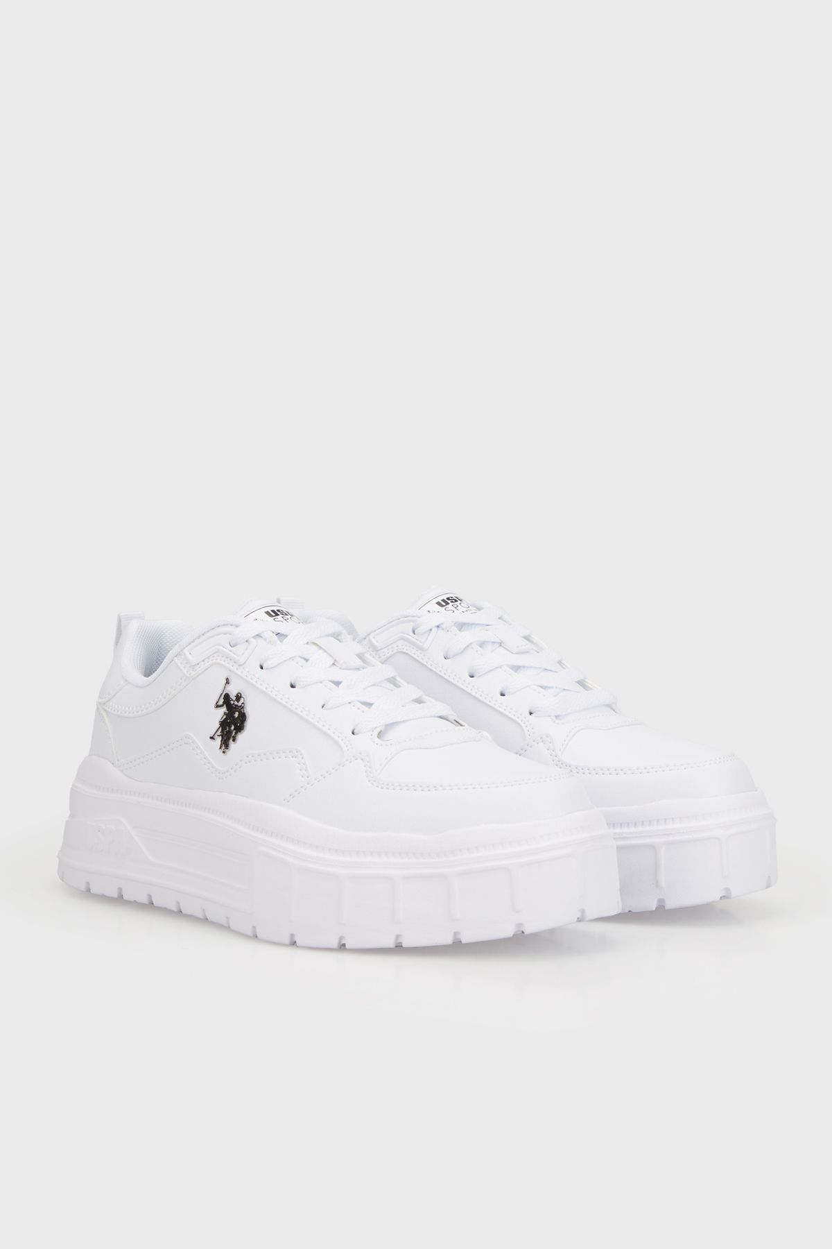 اسنیکر سفید زنانه پایه. کفش ورزشی پایه ضخیم SOPRANO 4FX U.S. Polo Assn.