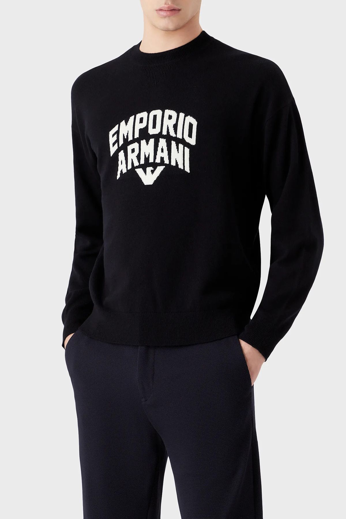 ژاکت یقه پشمی معمولی ژاکت مردانه 3R1MXA 1MDXZ 0920 Emporio Armani