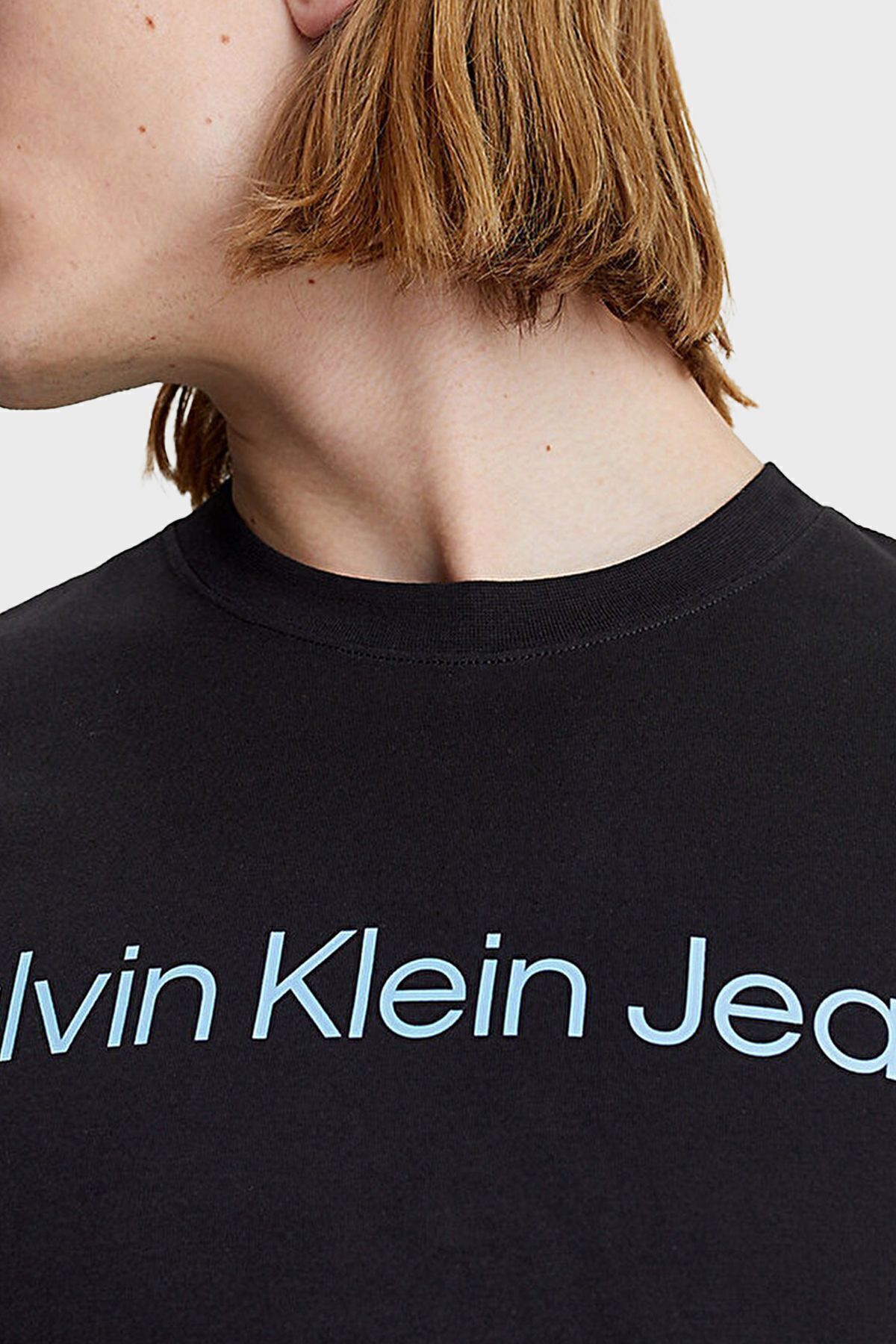 تی شرت مشکی مردانه پنبه ارگانیک Slim Fit Tring J30J322344BEH Calvin Klein