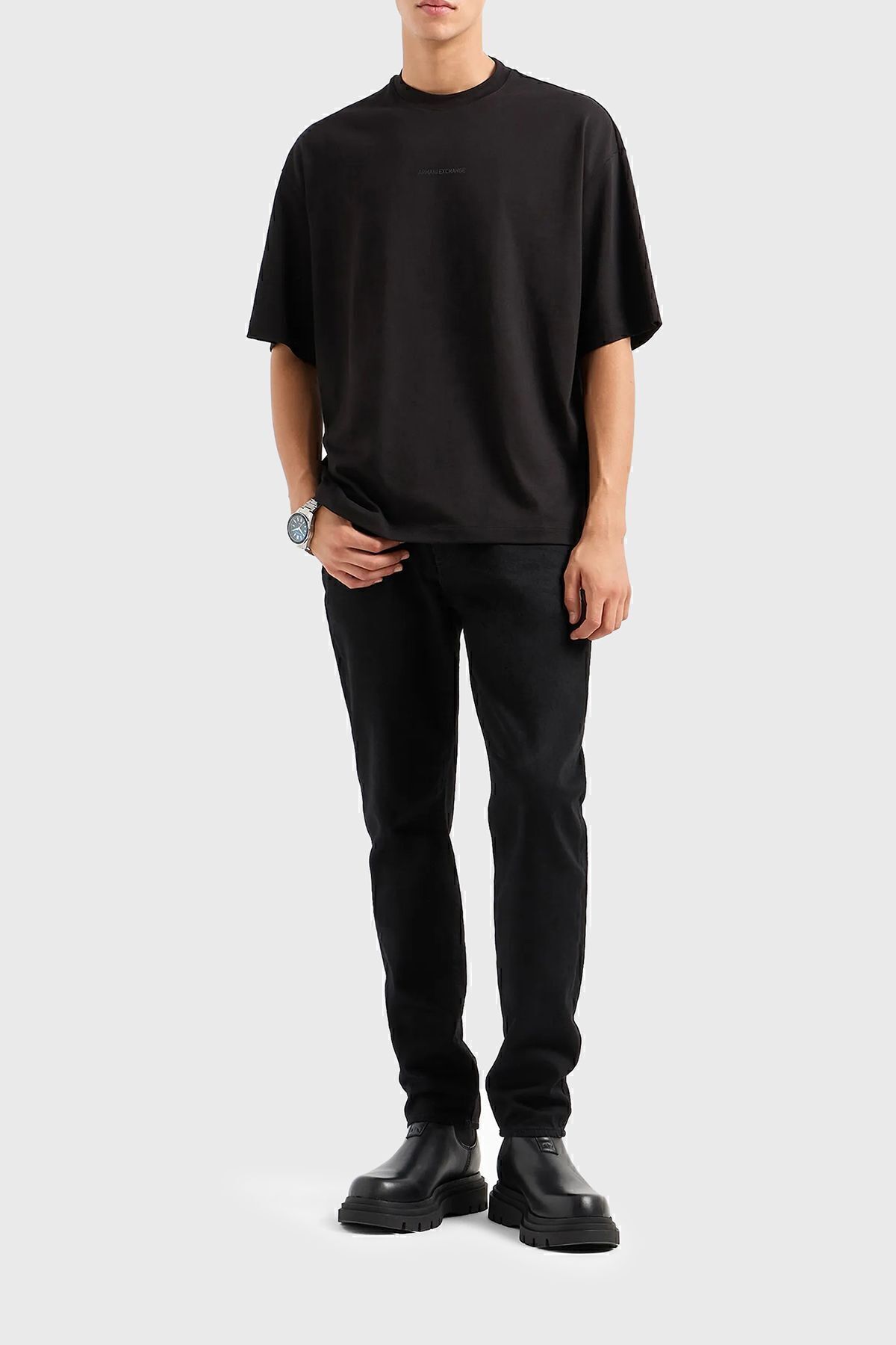 تی شرت مشکی مردانه پیراهن مناسب پنبه ای 6dztls zjlfz 1200 Armani Exchange