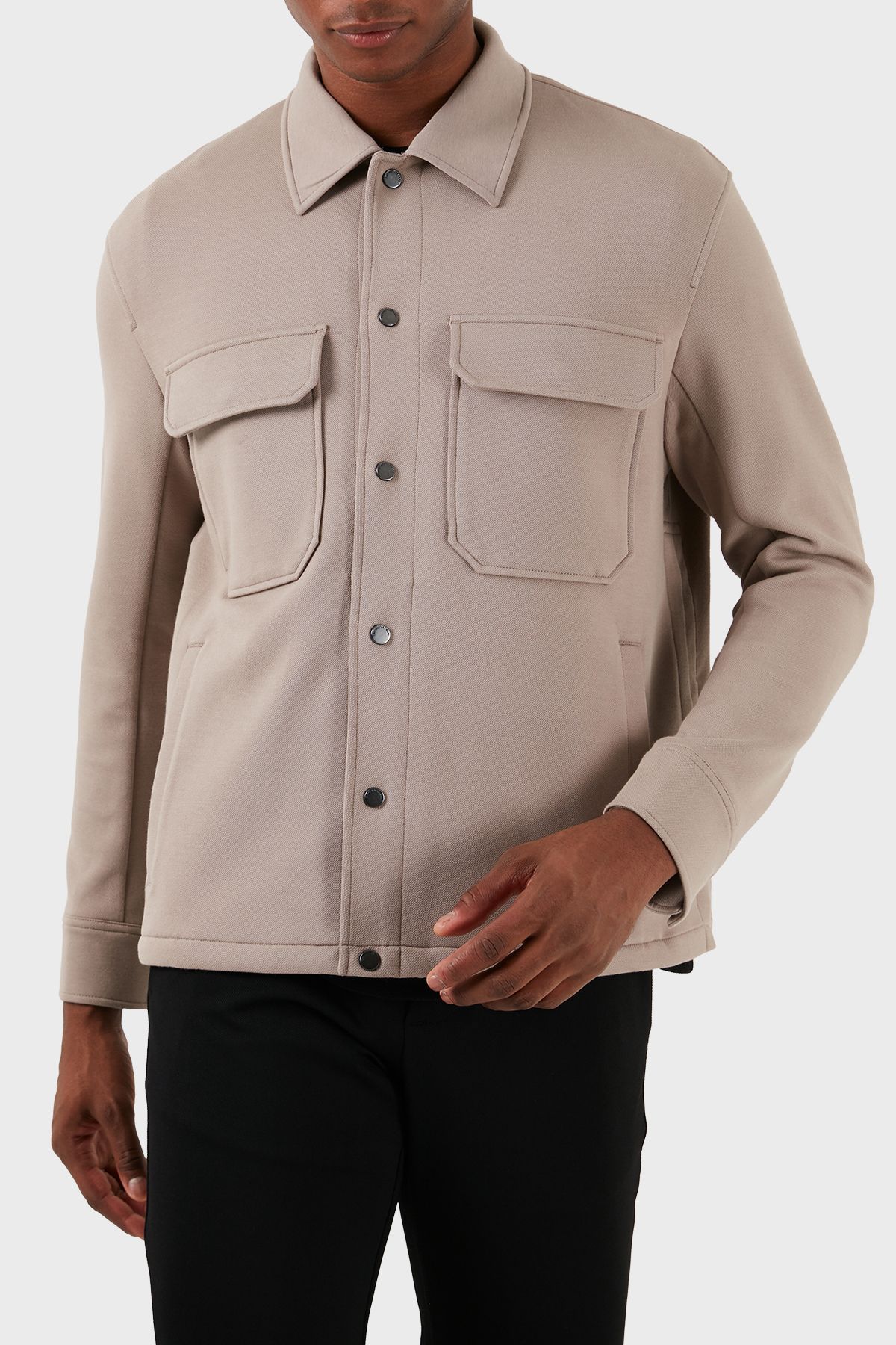 ژاکت پیراهن معمولی نخی ژاکت پیراهن مردانه 3D1M61 1JOPZ 0650 Emporio Armani