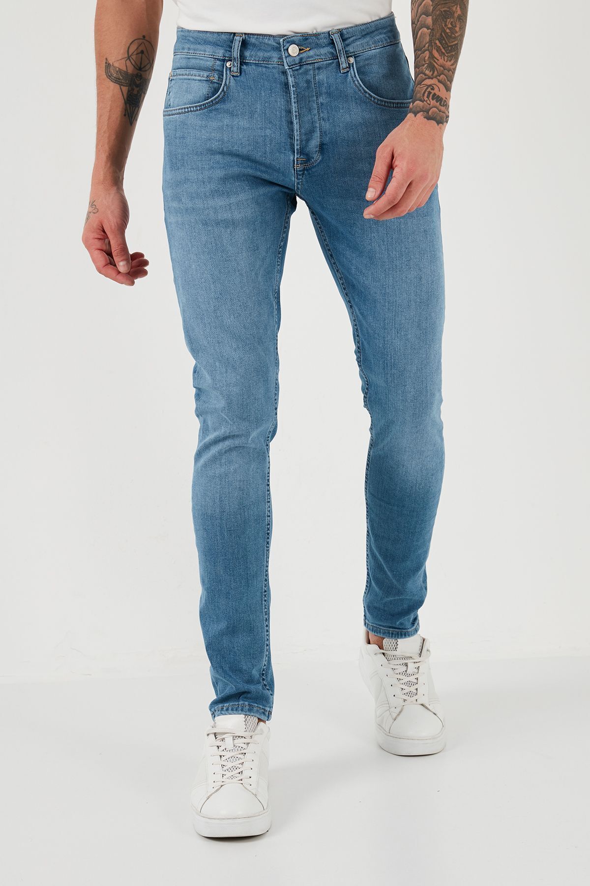 Buratti-Men's Slim Fit Cotton Jeans - Regular Waist, Skinny Leg Jeans Pants 1122J107ANAPOLI 3