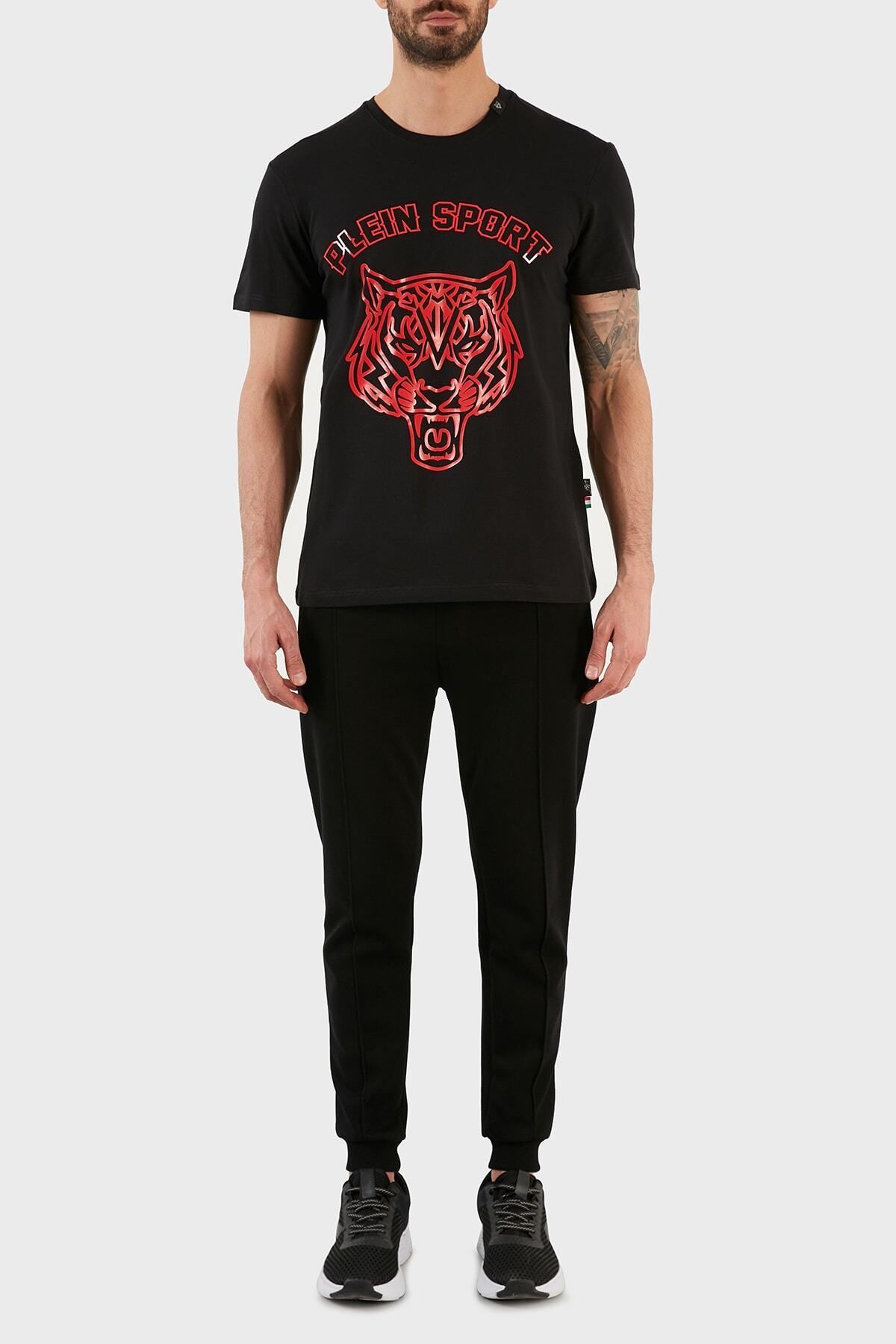 Plein Sport-Logo Crew Neck Cotton T Shirt Men's T Shirt Tips113ıt99 5