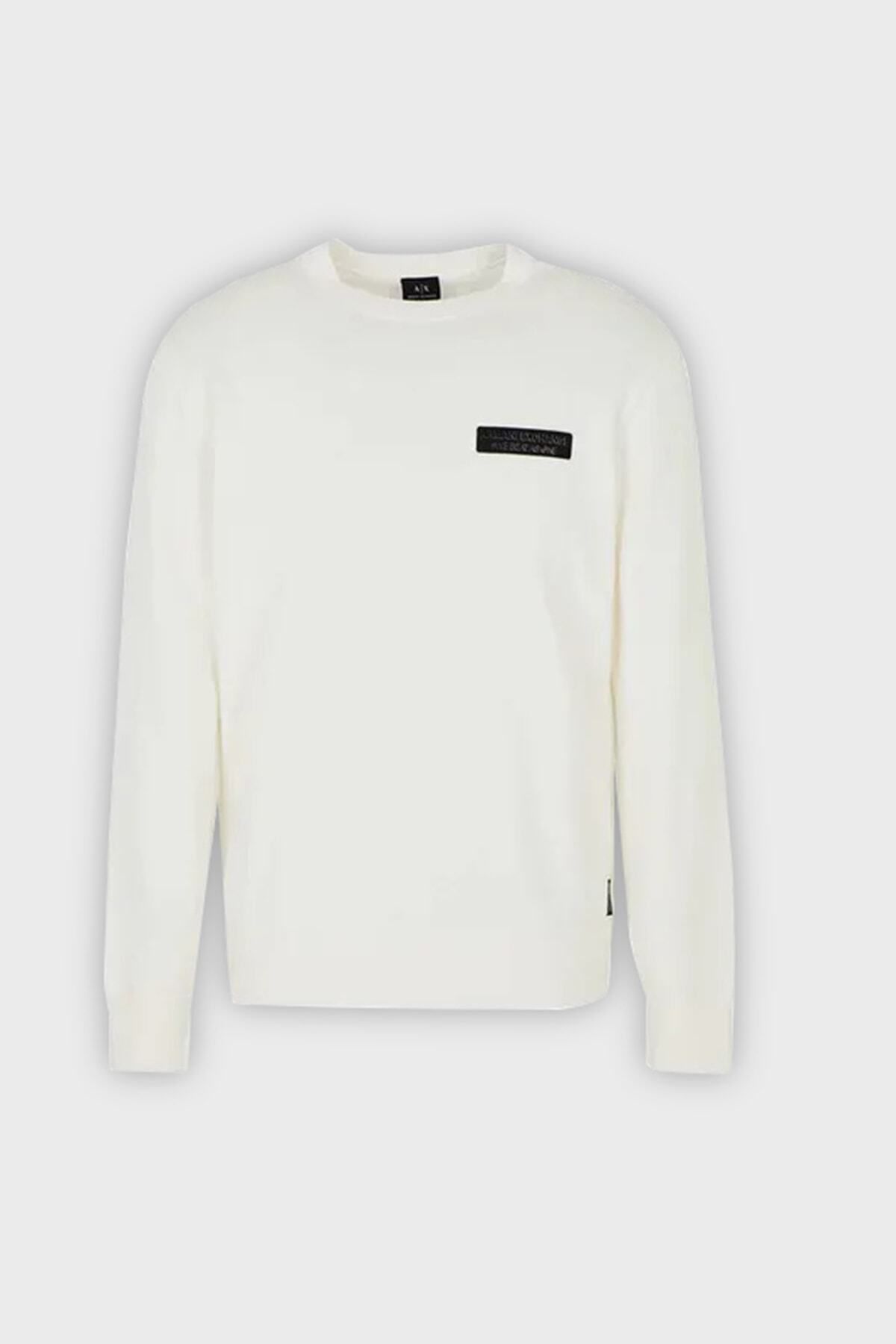 پلیور سفید مردانه پنبه به طور منظم لباس یقه دوچرخه قزاق 6rzm1e ZMX8Z 1116 Armani Exchange