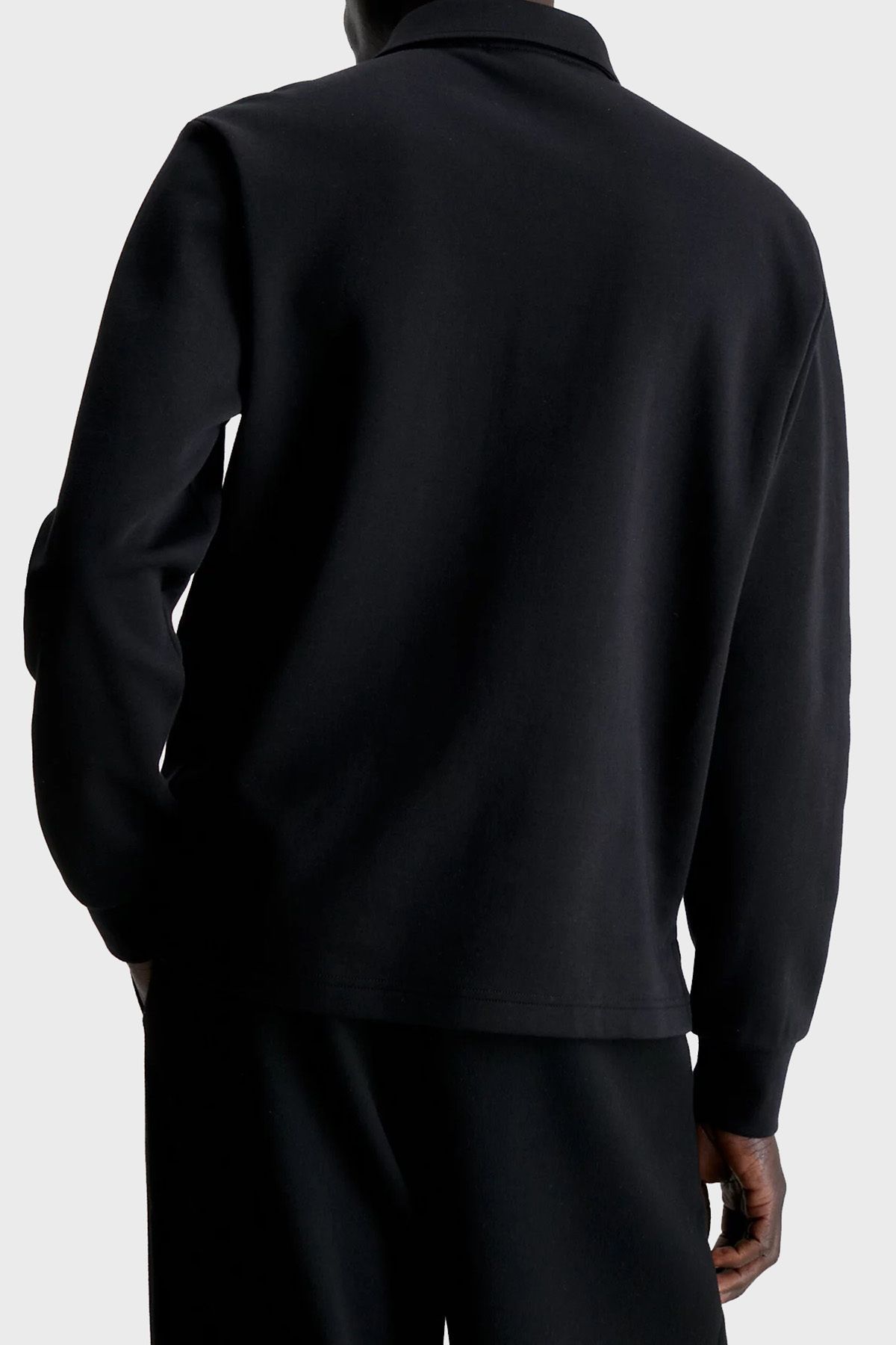 سویشرت مشکی مردانه پنبه معمولی مناسب زیپ دار چوگان yaka عرق K10K111814BEH Calvin Klein