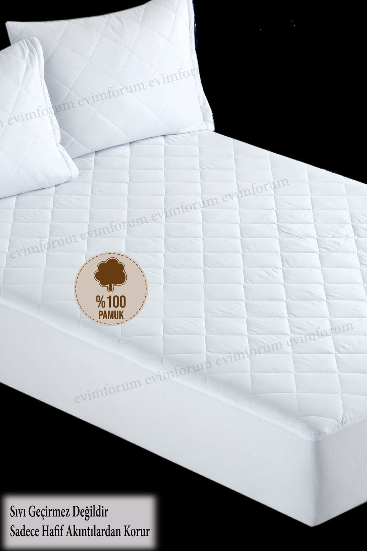 Formeya-Pamukkale, gesteppter Matratzenschoner, 100 % Baumwolle, 16 Größen 4