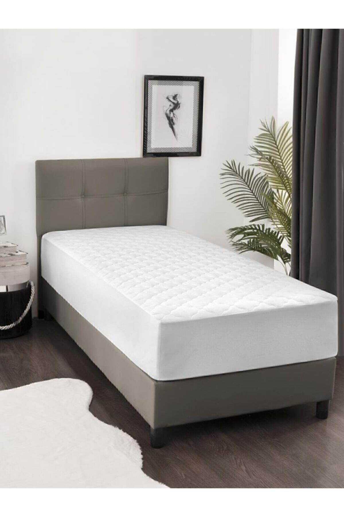 محافظ تشک سفید Kapitone متناسب با مایع Trust Alez 180x200 سانتی متر 7 اندازه مختلف Karna Home